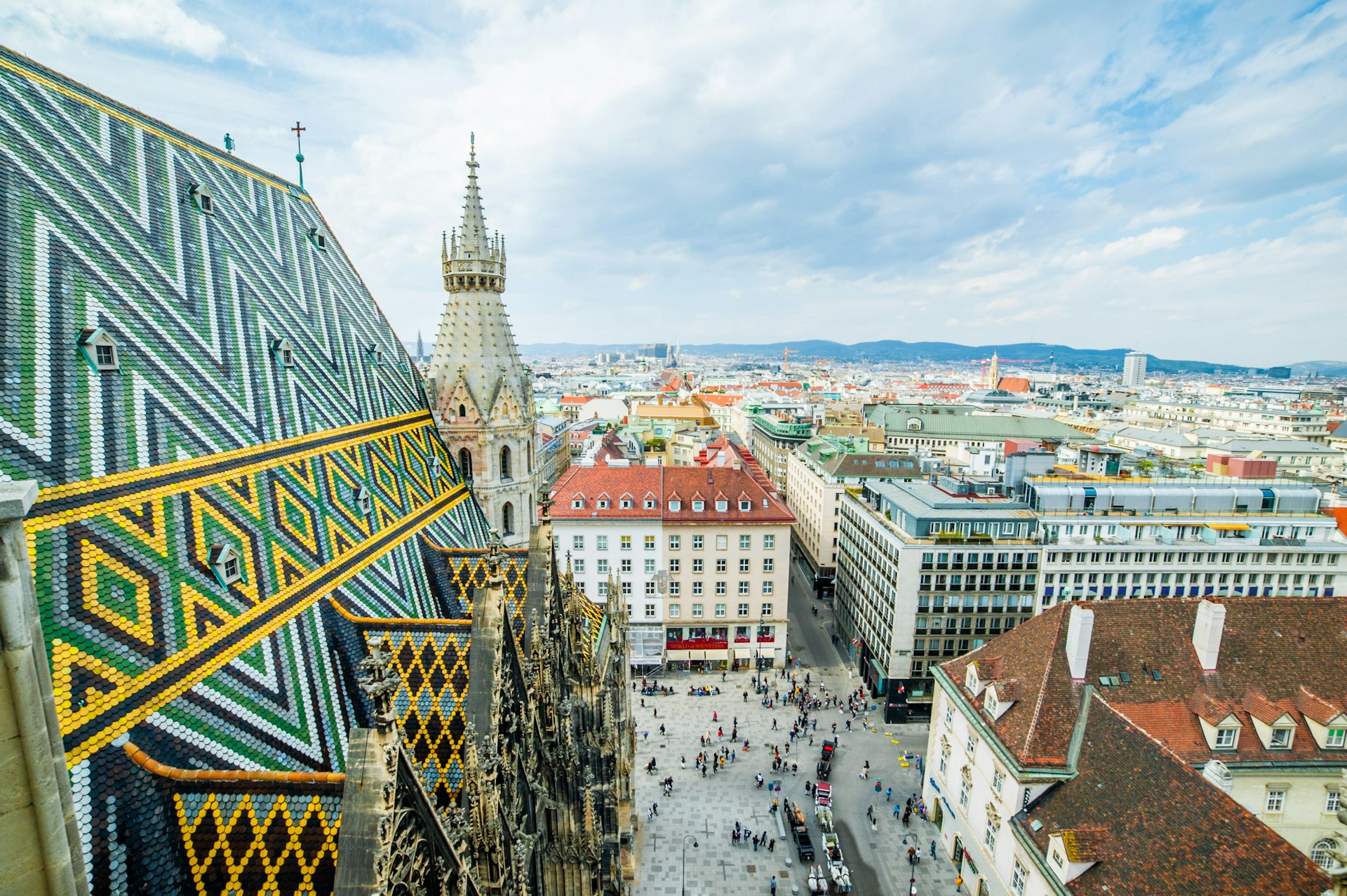 A famous view of the city from the tower of the church of St. Stephen.