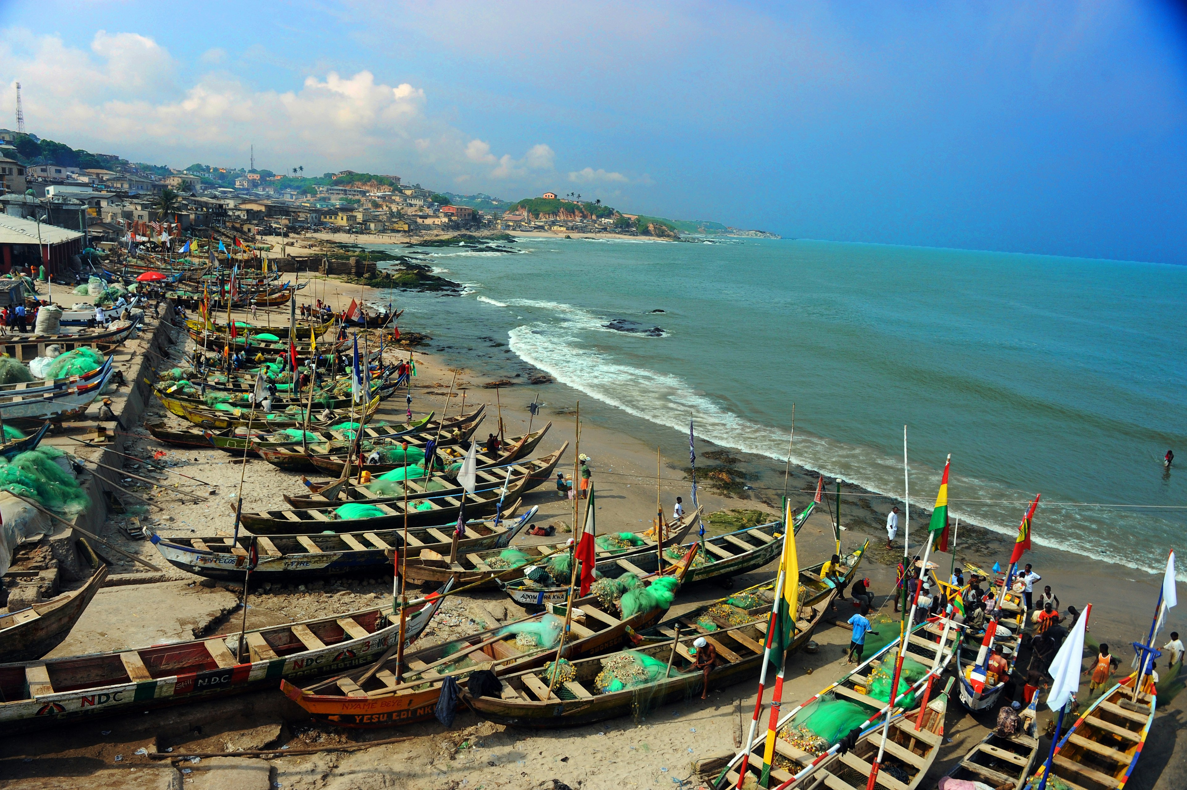 Cape Coast as seen from Cape Coast Slave Castle in Ghana