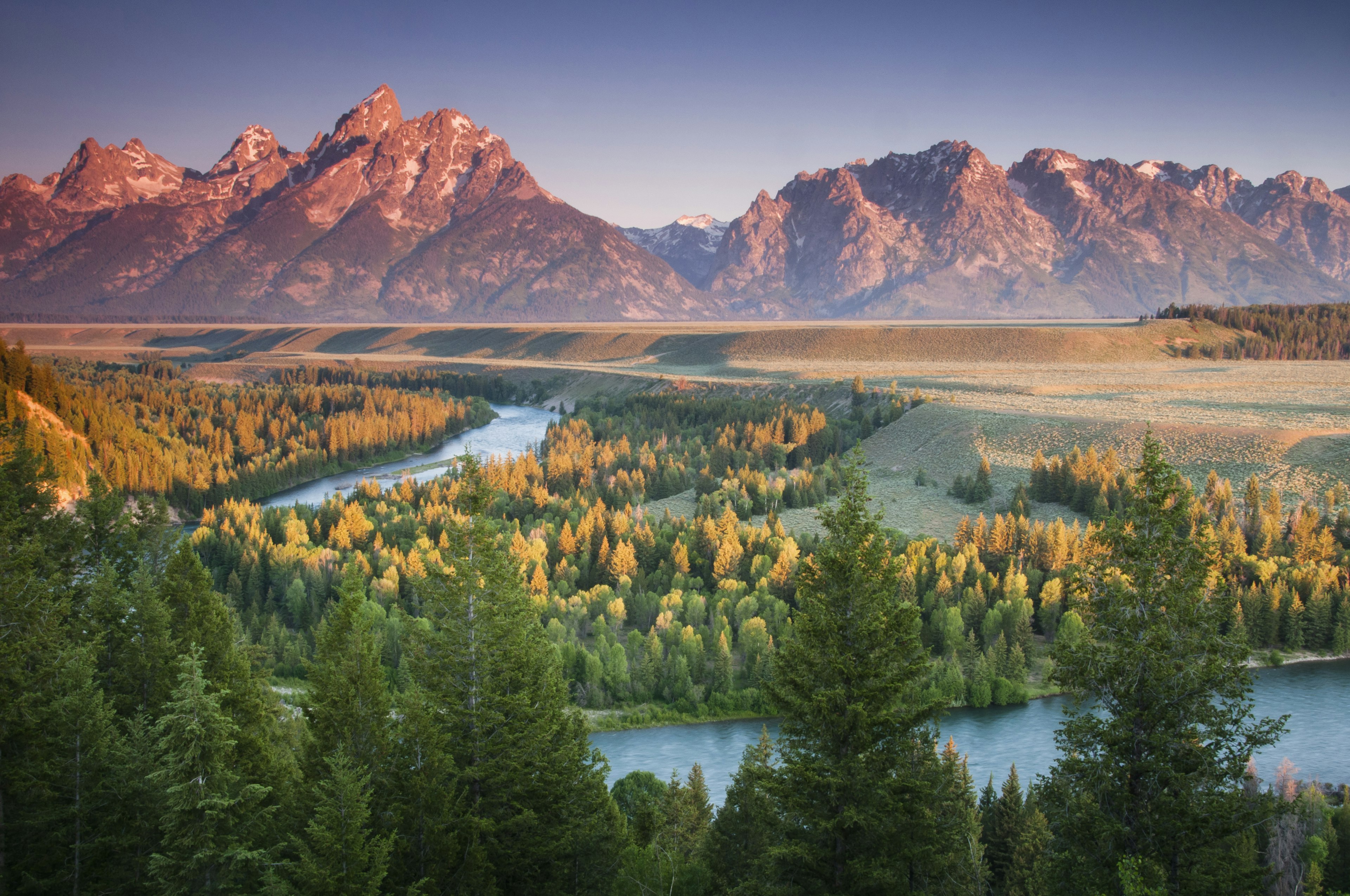 Grand tetons from Snake river overlook