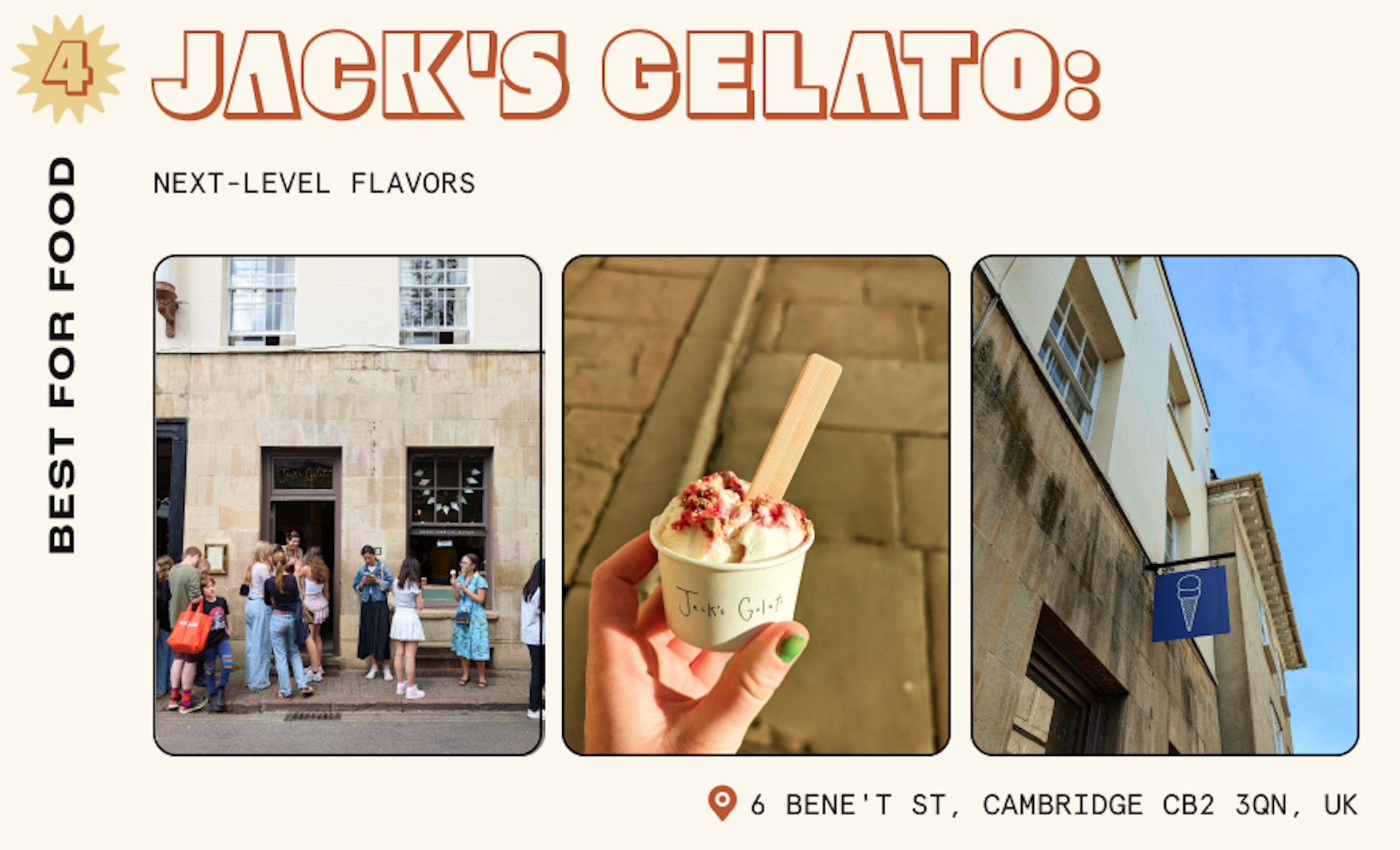 Gelato store in Cambridge