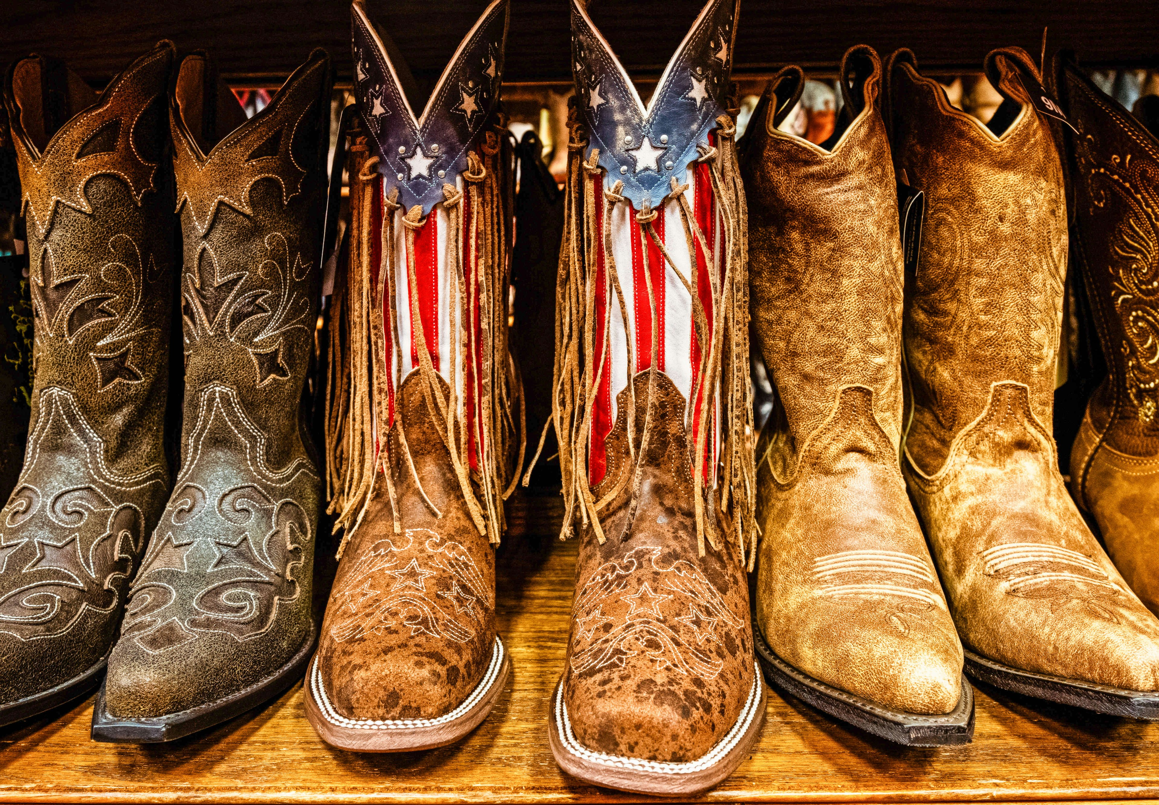 Cowboy boots on sale in downtown Nashville.