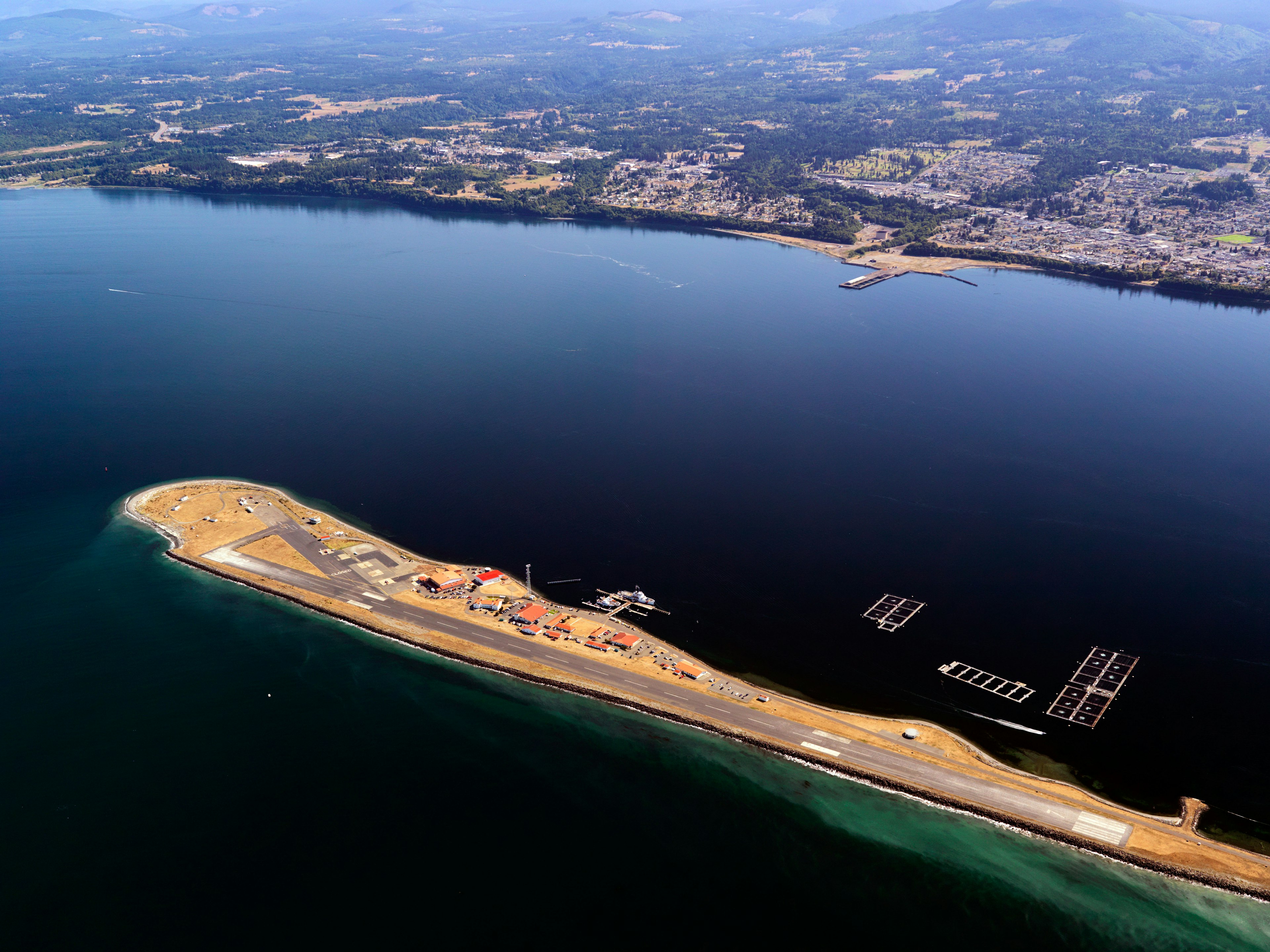 US Coast Guard oldest Air Station, Air Station Port Angeles in Washington an aerial photo