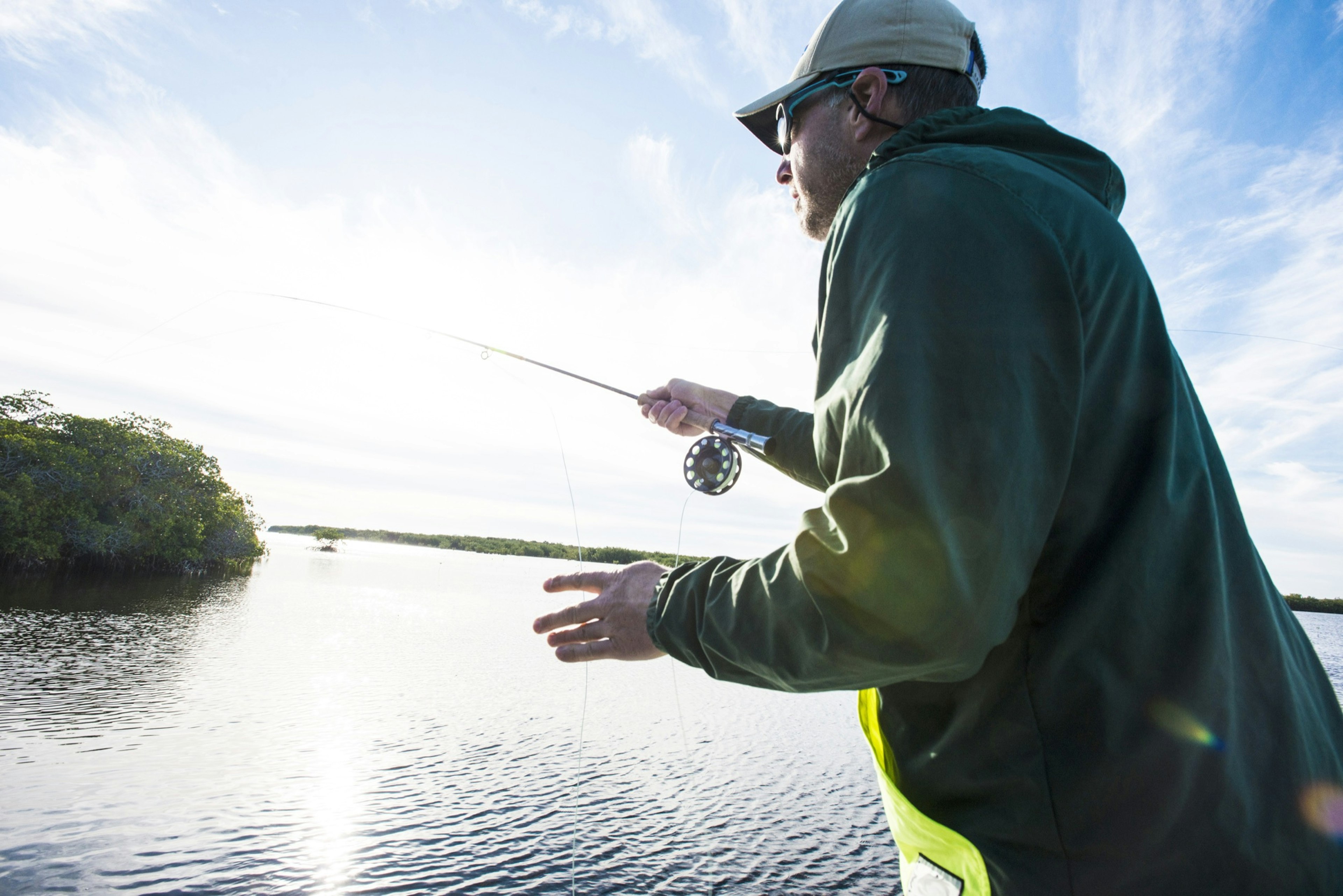 Casting in Everglades National Park, Florida.