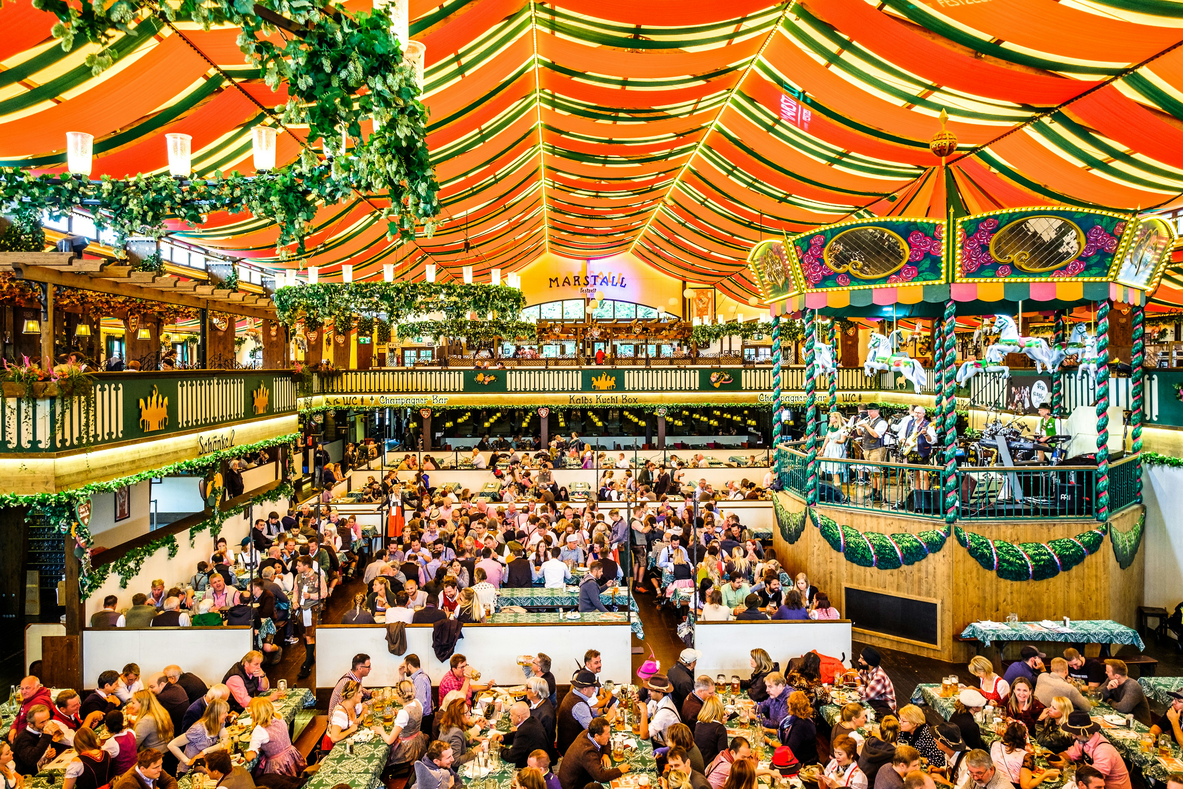 The famed Marstall beer tent at Oktoberfest