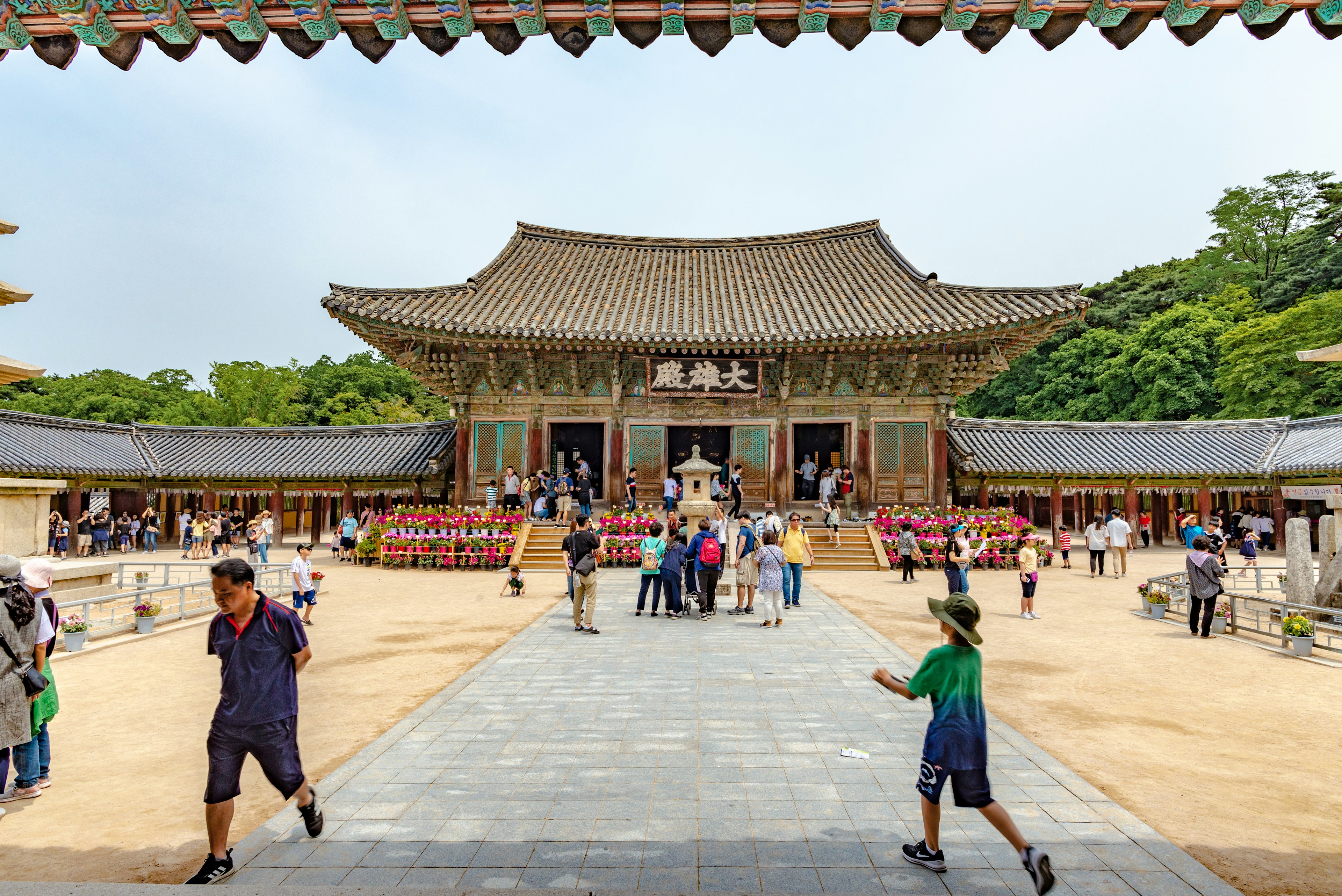 Visitors at the Bulguksa temple in Gyeongju