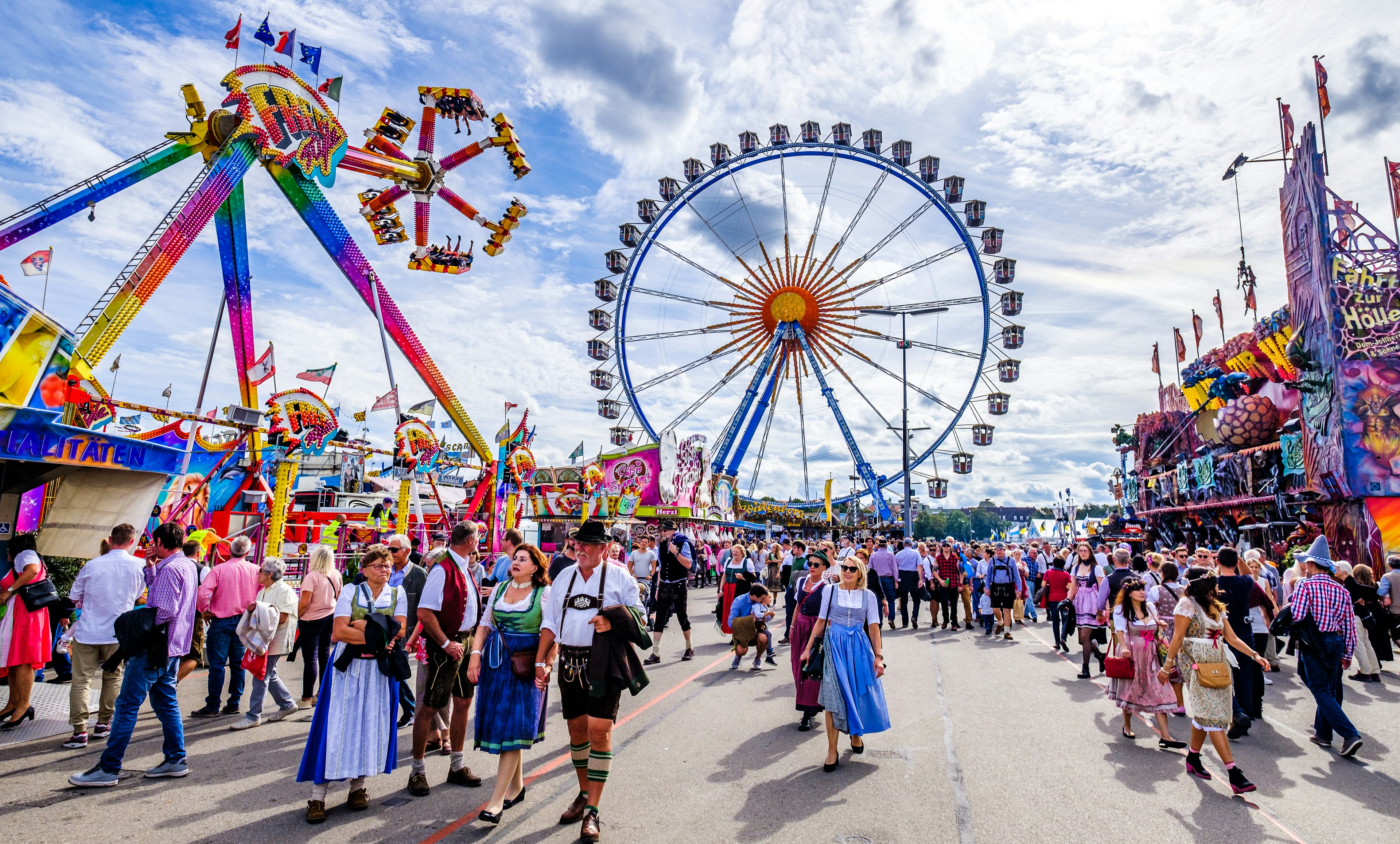 The Oktoberfest fairground in Munich, Germany