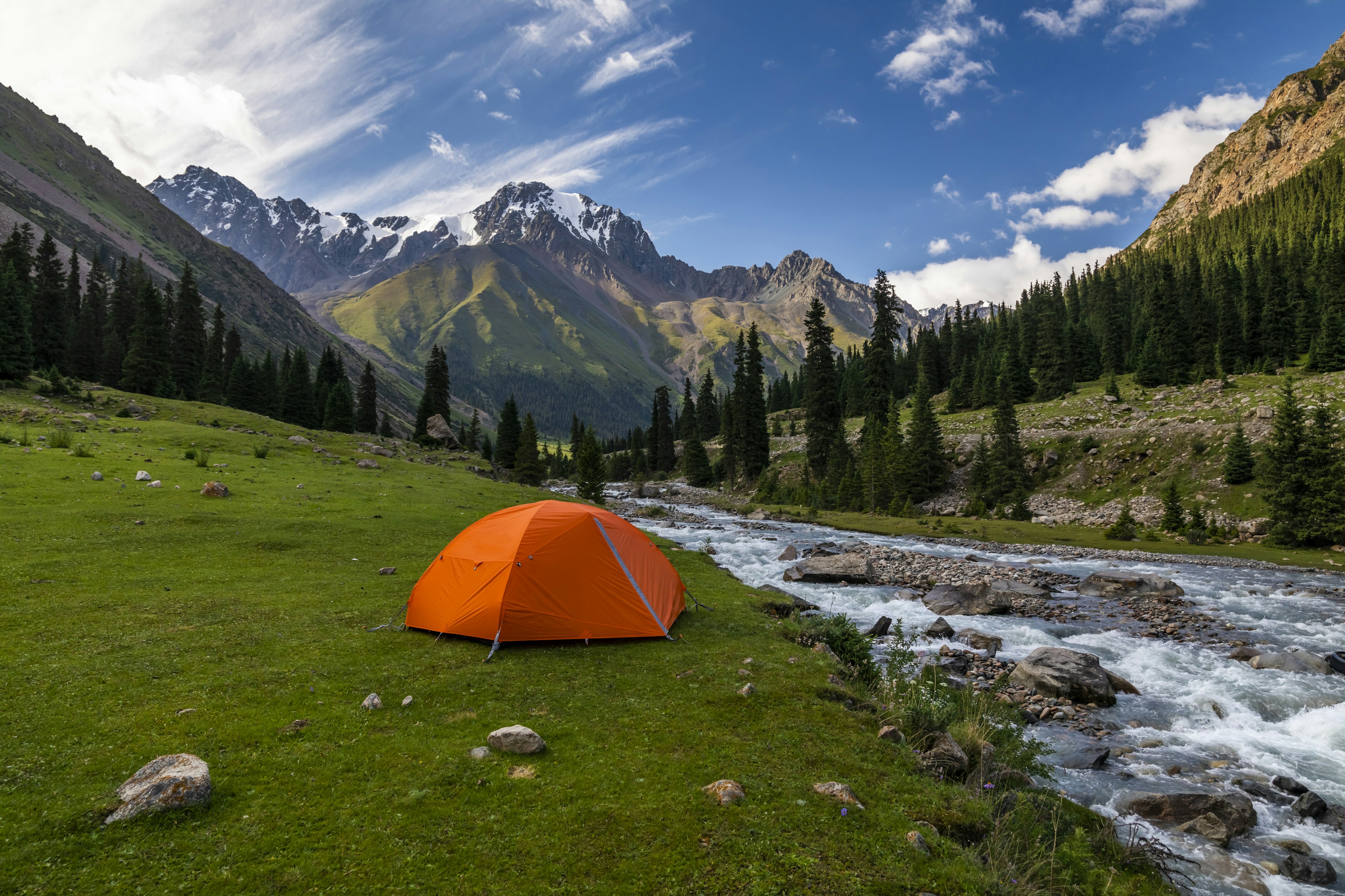 Remote camping in the Alps