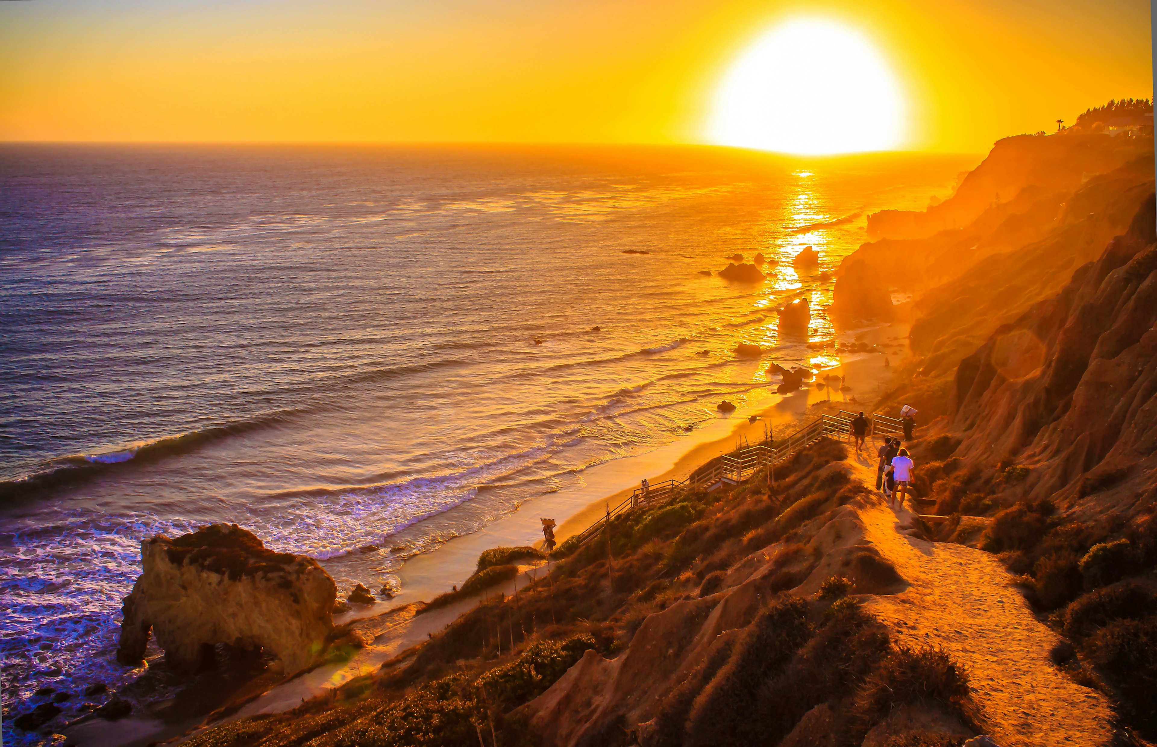 A sunset viewed from El Matador beach in Malibu