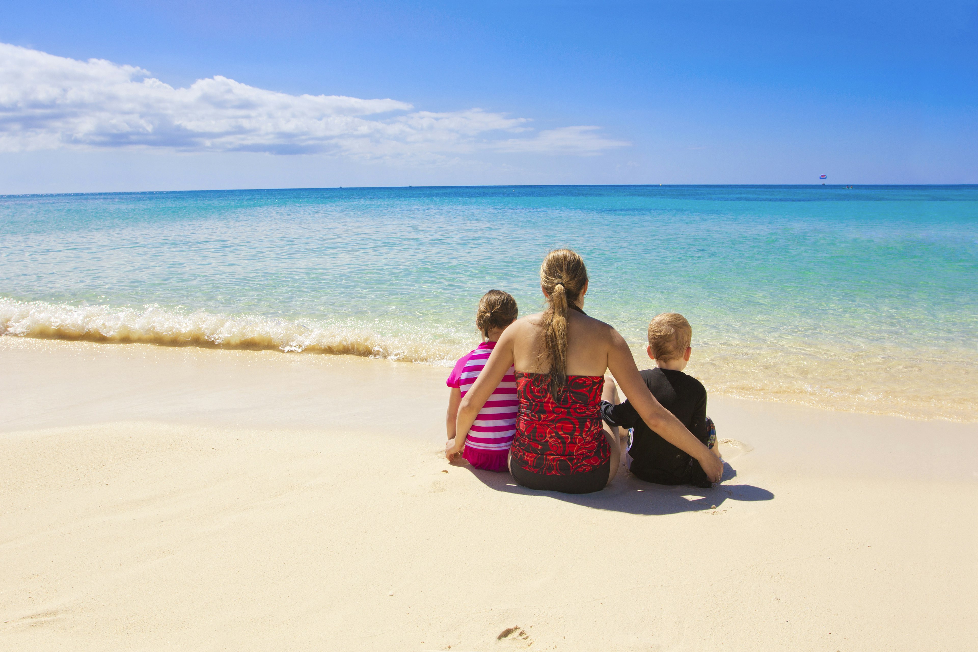 Family on a beautiful beach vacation