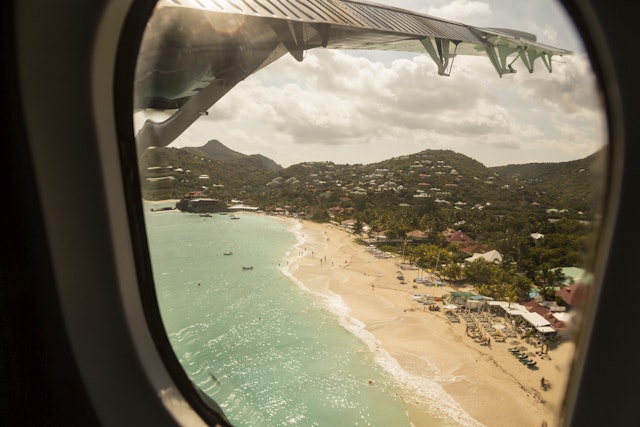 St. Jean Beach from the air, Gustavia, St. Barts