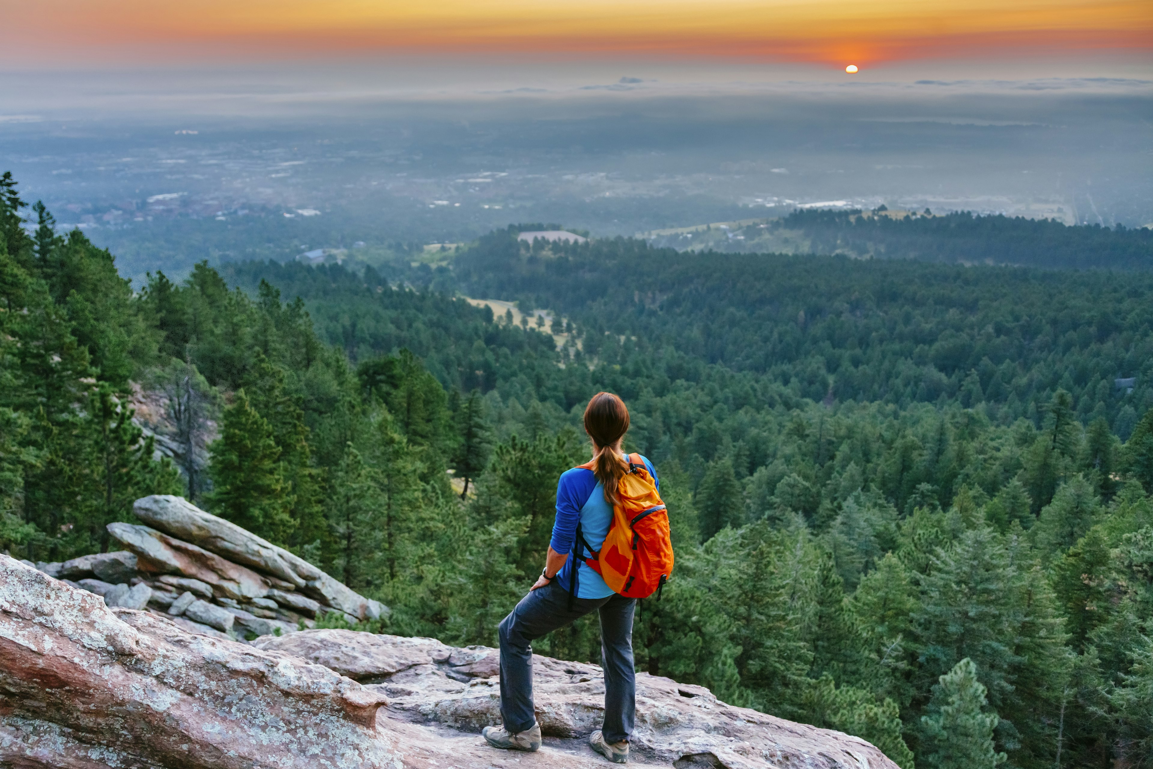 A woman hiking above Boulder, Colorado