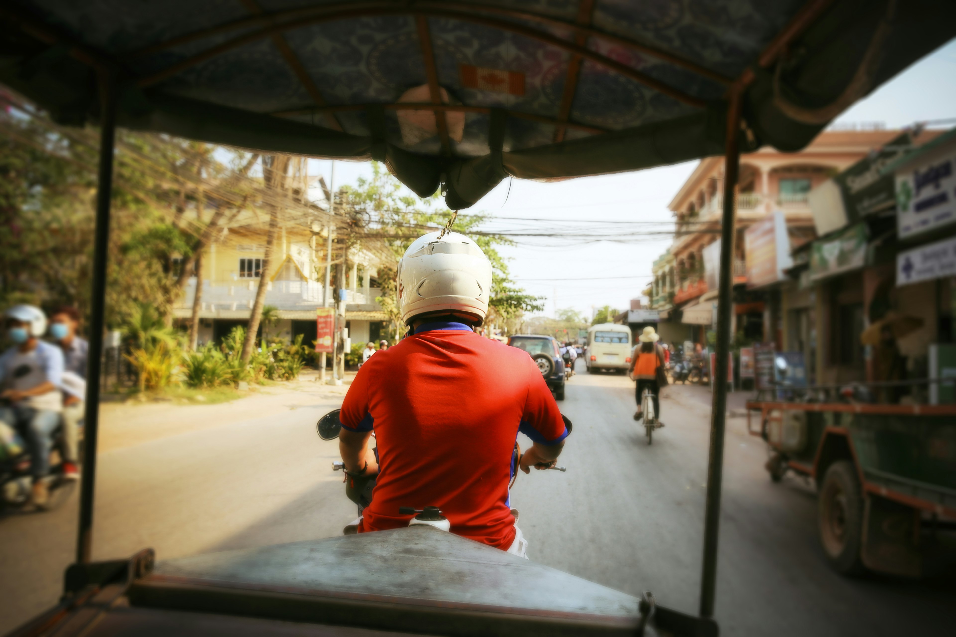 Cambodia, Siem Reap, driving tuk tuk