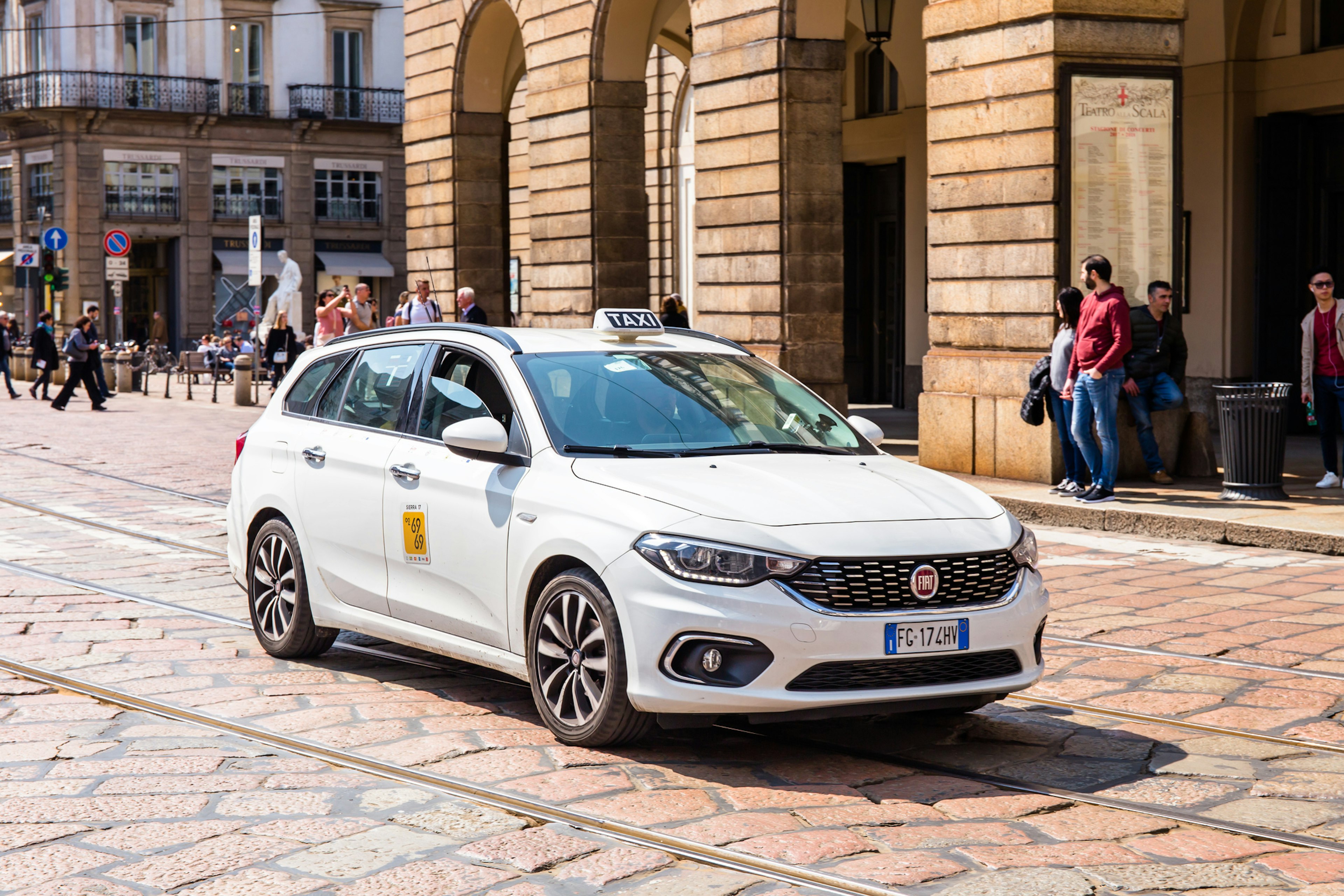 Taxi near La Scala in Milan