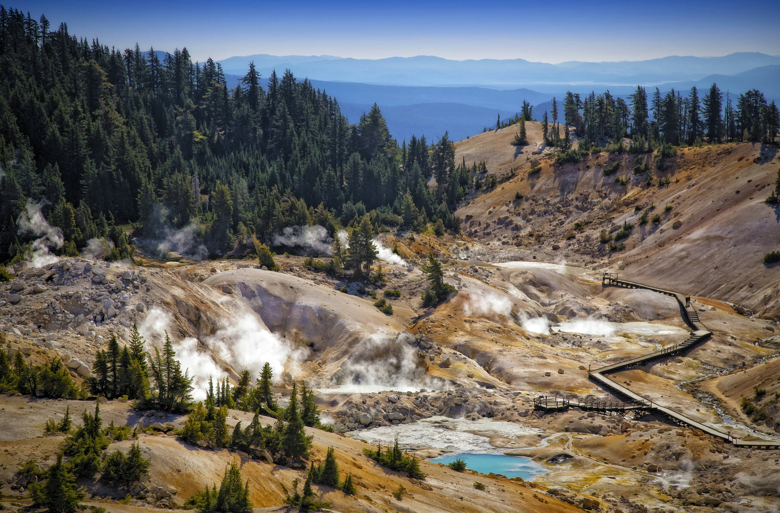 Landscape of Lassen Volcanic National Park in California