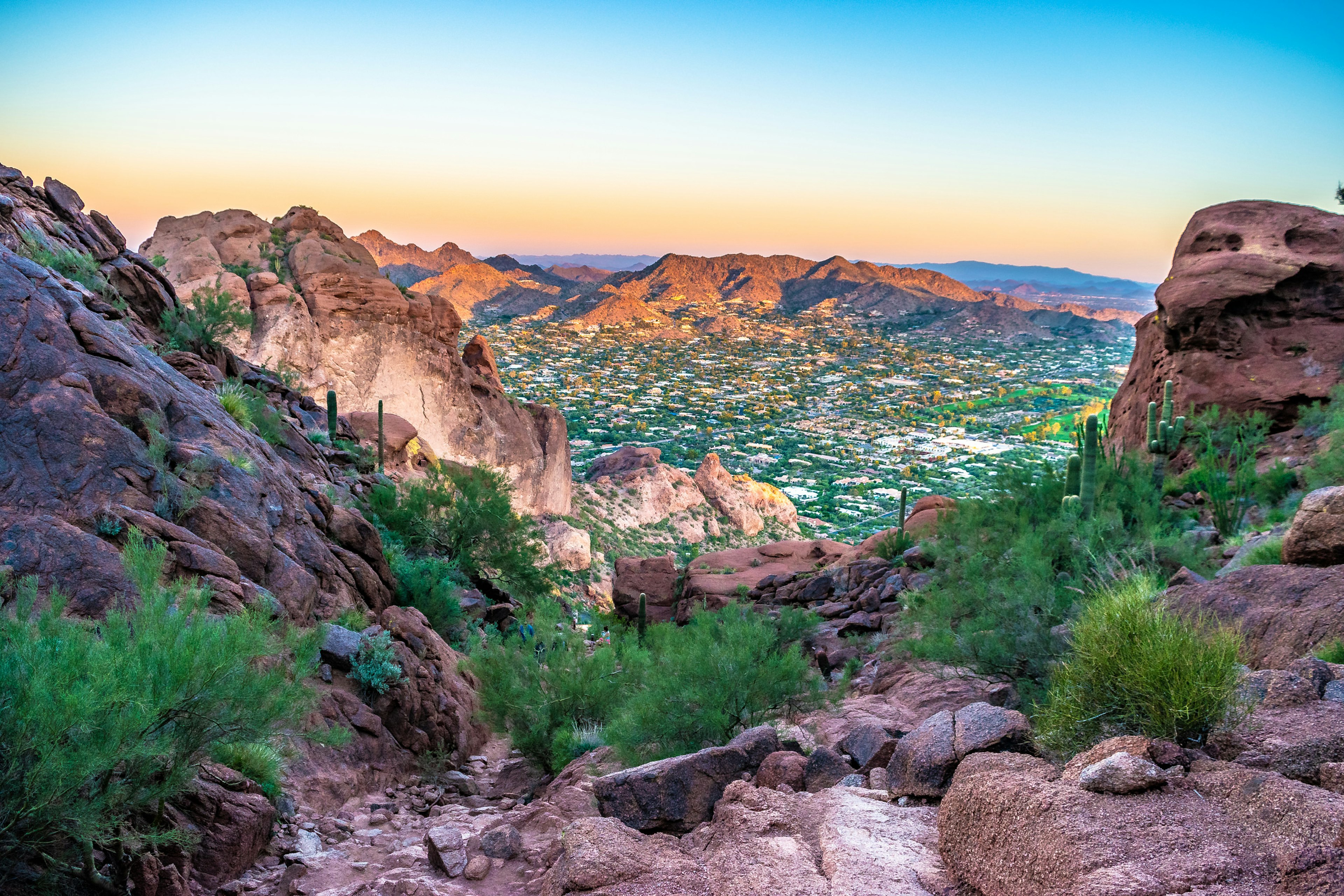 Colorful Sunrise on Camelback Mountain in Phoenix, Arizona