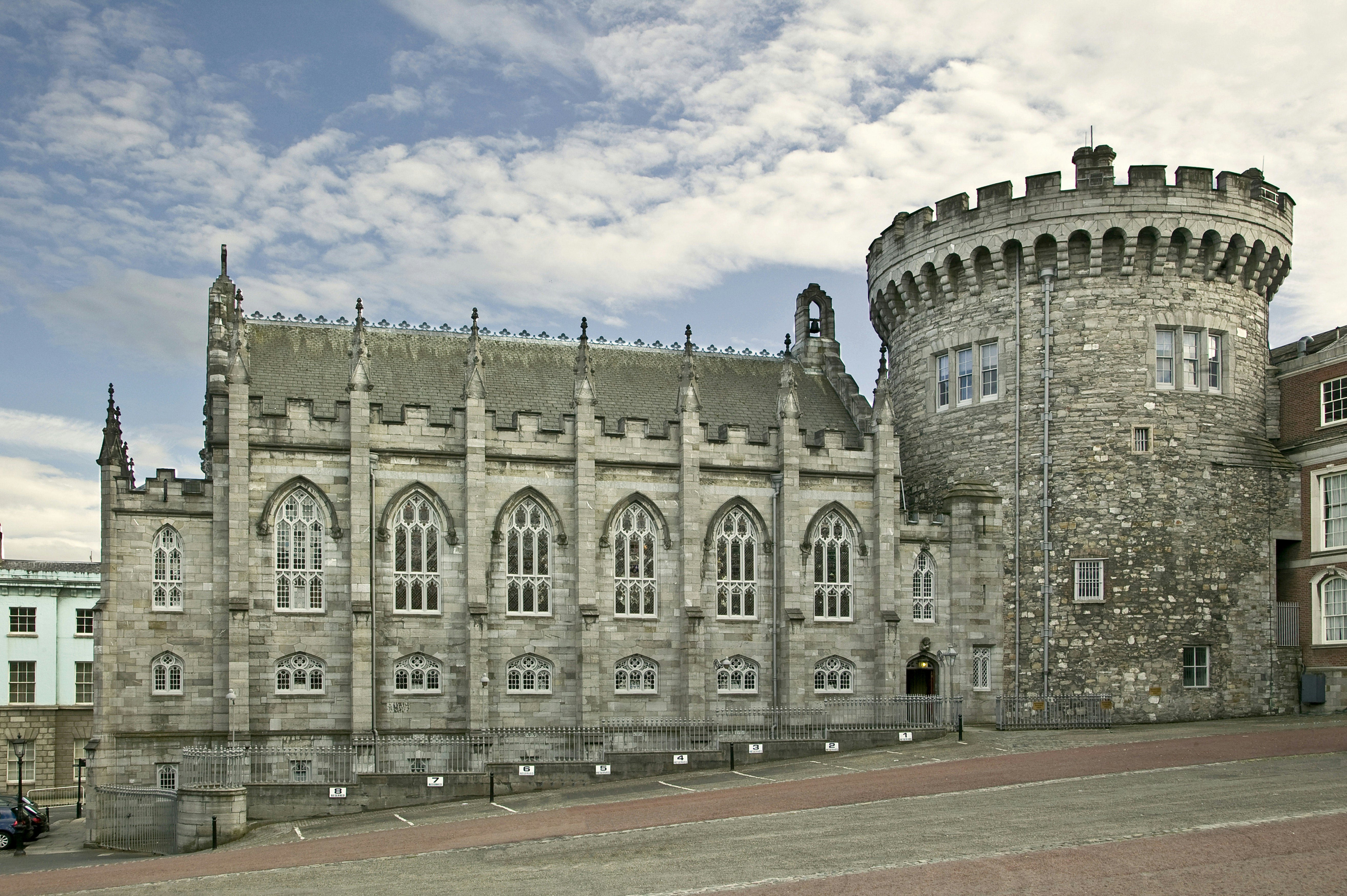 The exterior of Dublin Castle in Ireland