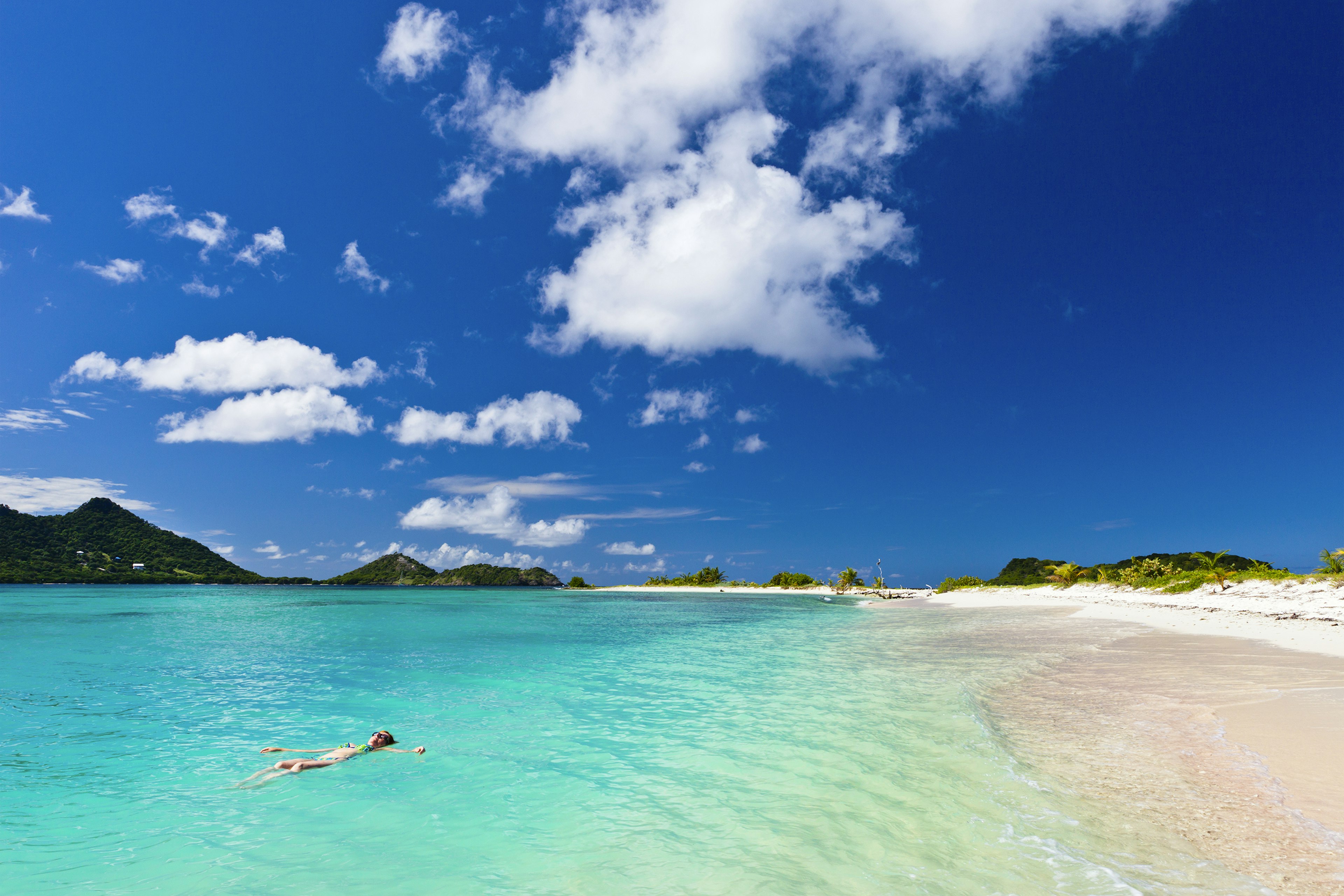 Woman floating on the turquoise waters of Sandy Island beach.
People Tranquil Scene Getting Away From It All Nature Vacations Travel Destinations Horizontal Outdoors Wide Angle Recreational Pursuit Tourist Blue Tropical Climate Water Sky Cloud - Sky Summer Shallow Water's Edge Landscape Island Sand Day Beach Caribbean Sea Idyllic West Indies Grenada Grenadines Cumulus Cloud Turquoise Colored Sunlight Scenics Adult Color Image Cay Carriacou Seascape Remote Beauty In Nature Desert Island Floating On Water Women Leisure Activity Photography Tourism Travel Clear Sky Natural Landmark Relaxation