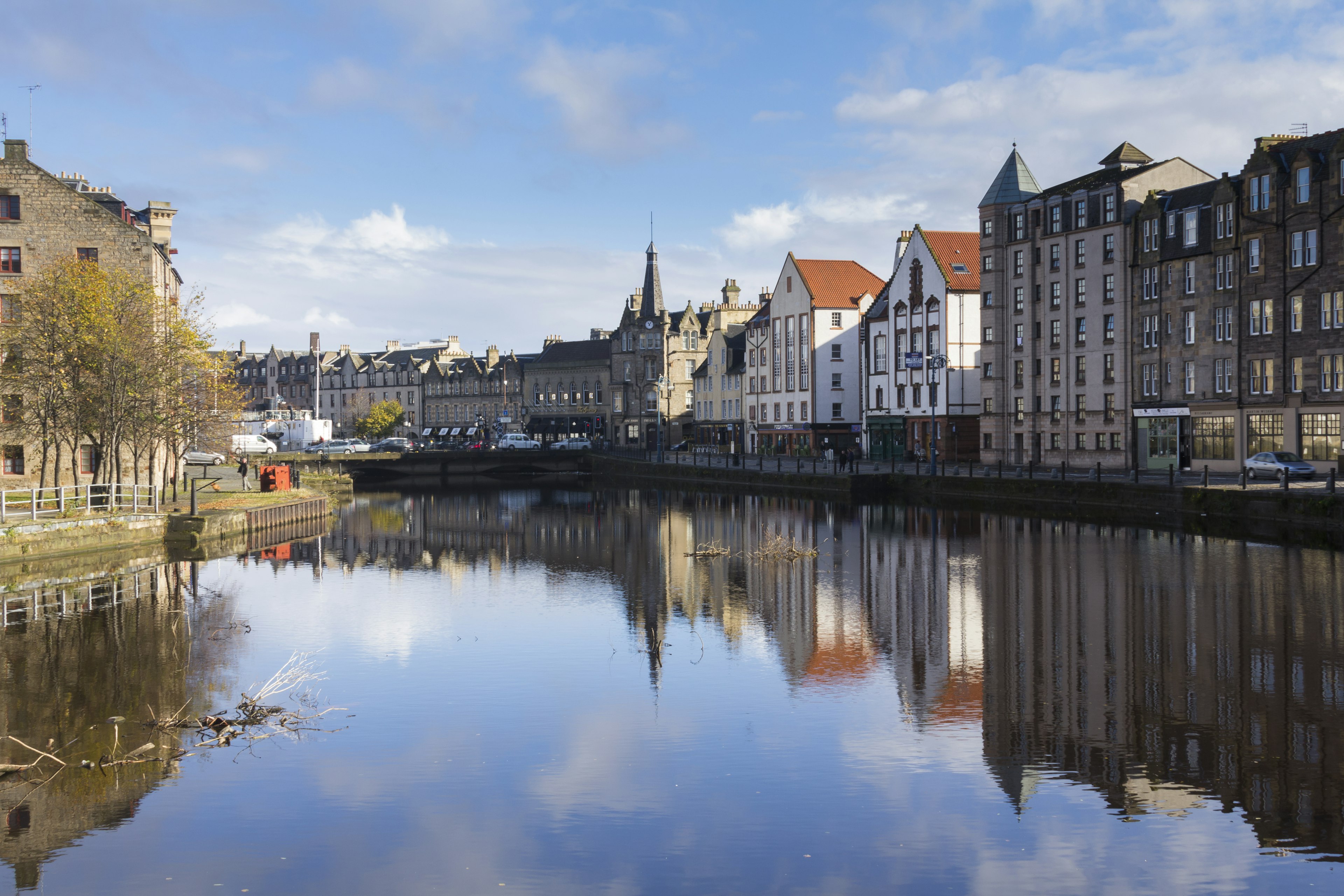 The water of Leith leading to Leith Docks, Edinburgh