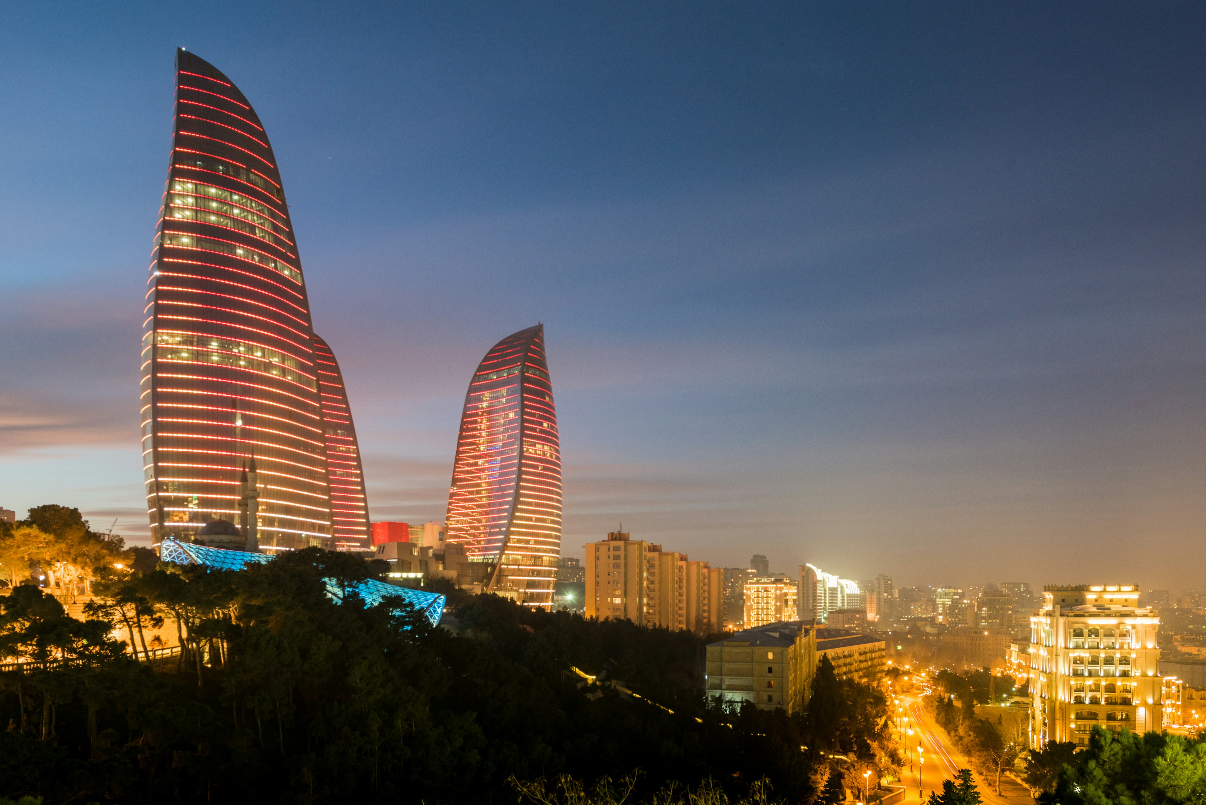 Flame Towers in Baku, Azerbaijan