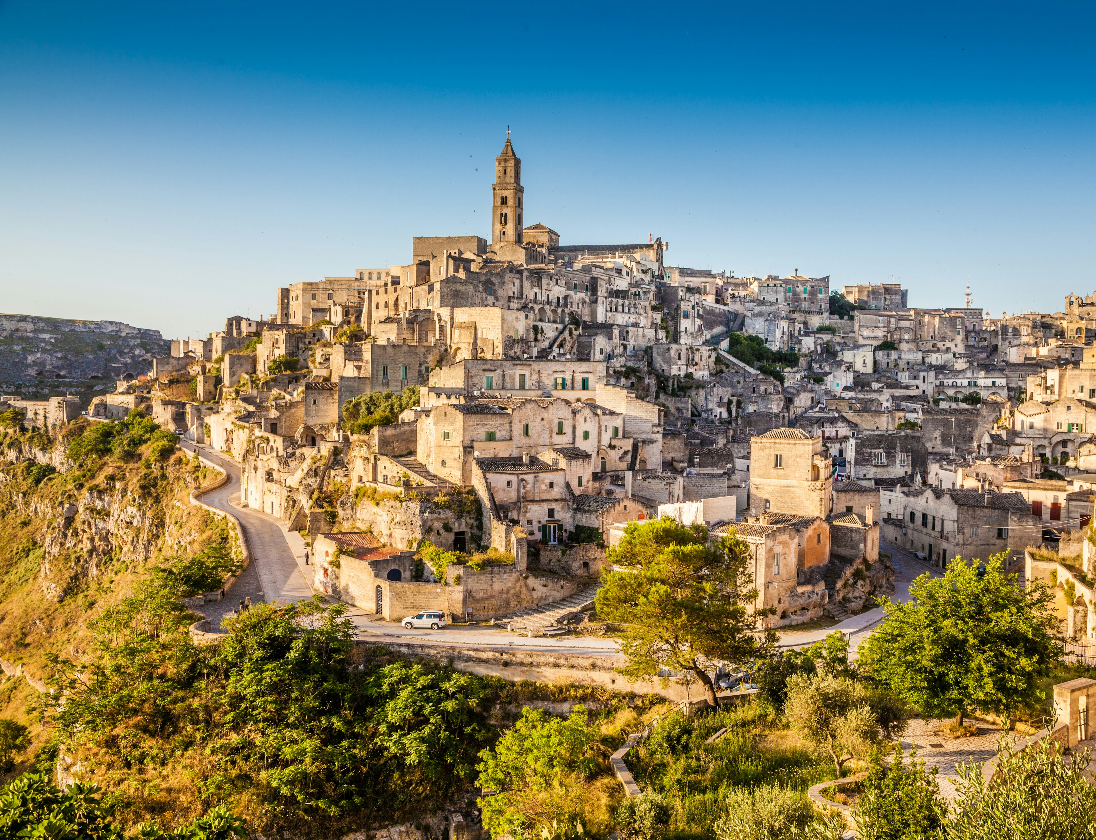 Ancient town of Matera at sunrise, Basilicata, Italy