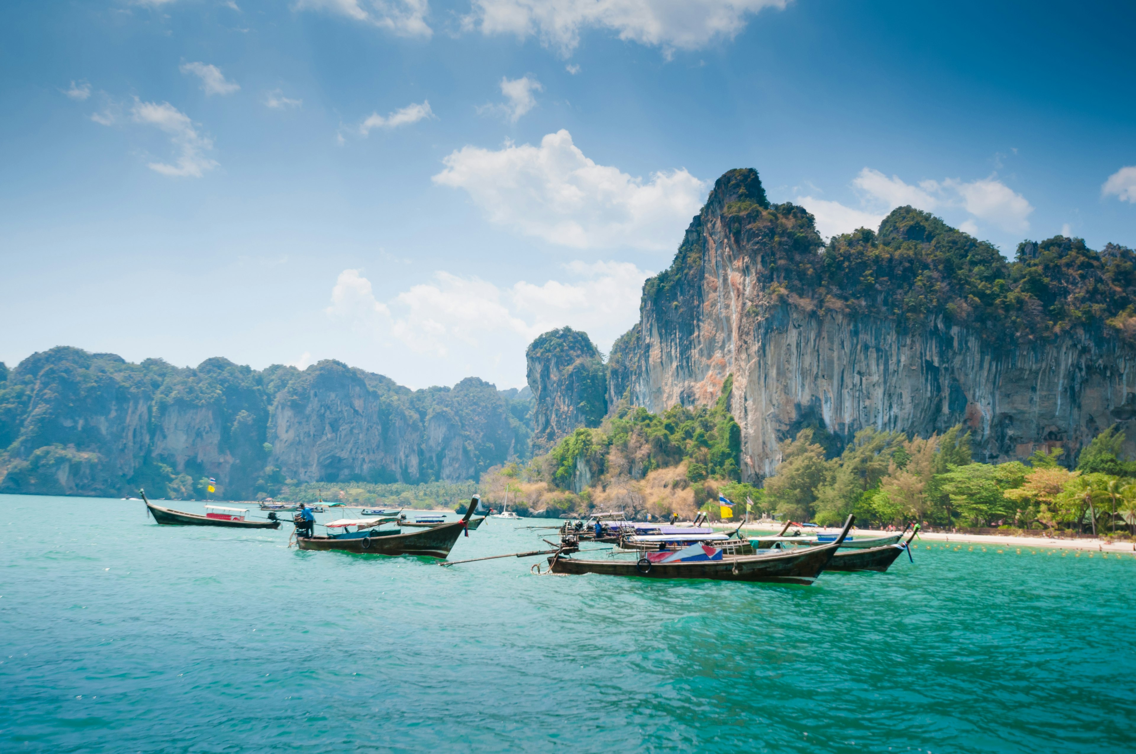 Long Tail boat in the beautiful beach