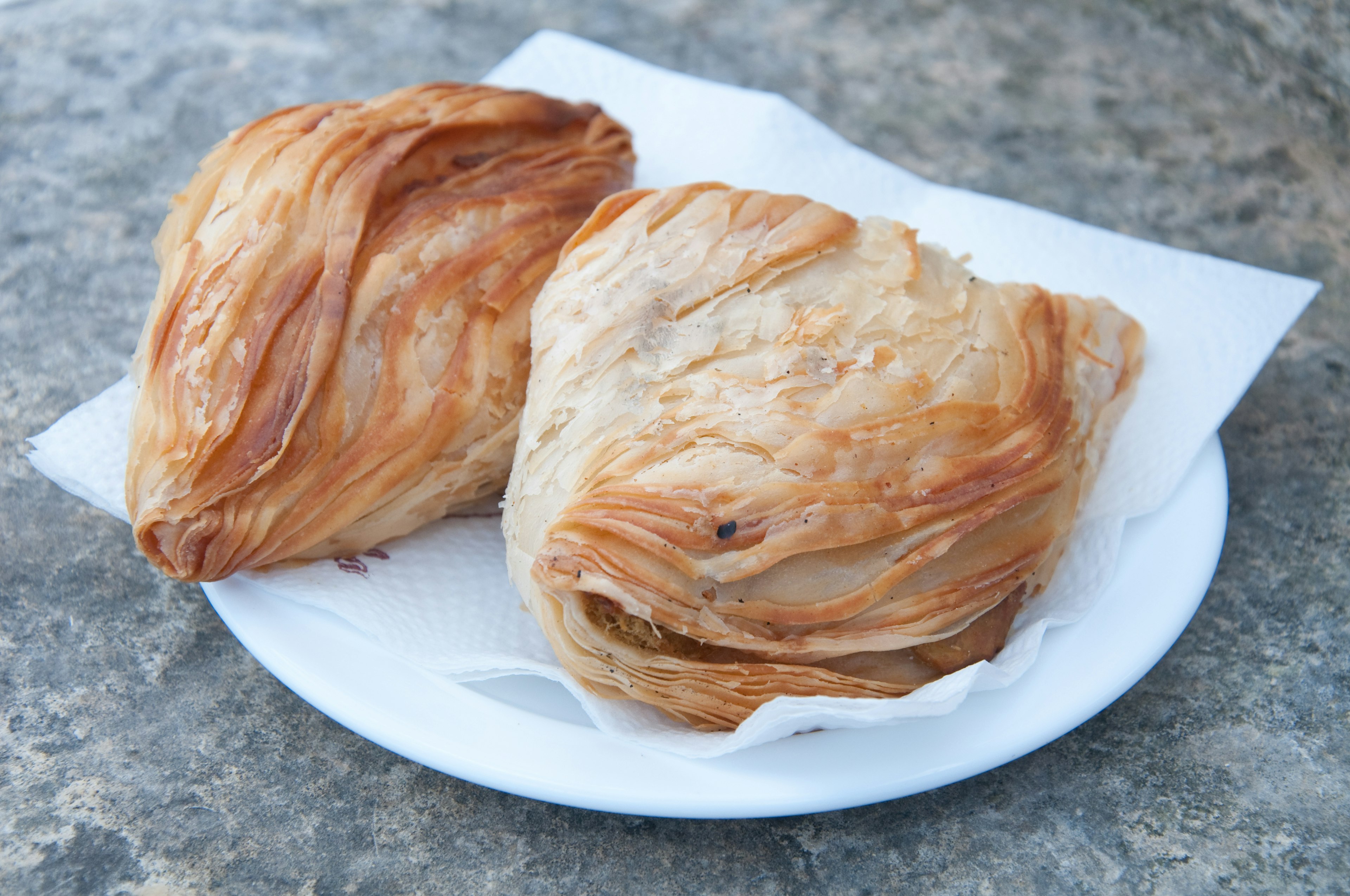 Pastizzi , typical street food Maltese with ricotta and peas