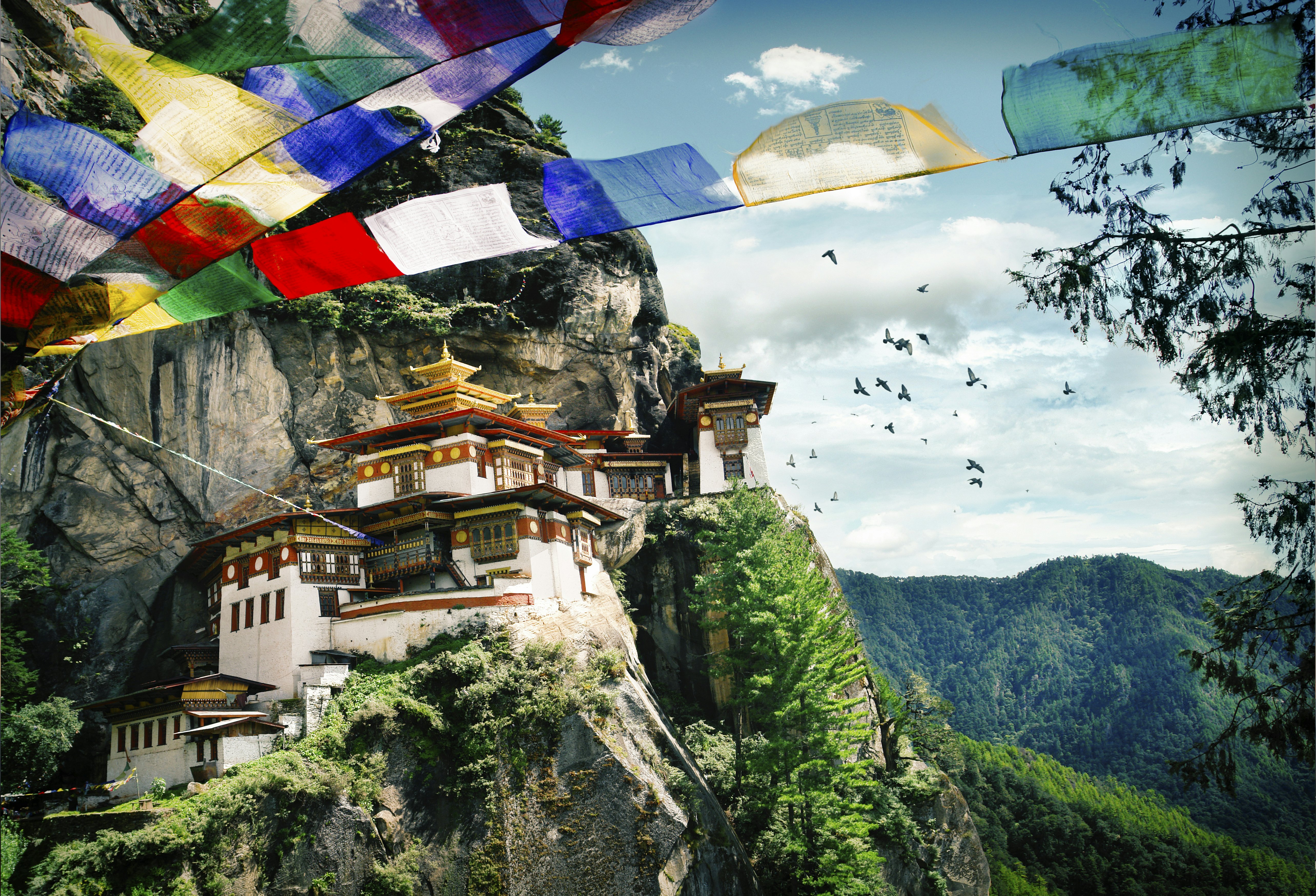 Paro Taktsang, a sacred Vajrayana Himalayan Buddhist temple in Paro, Bhutan