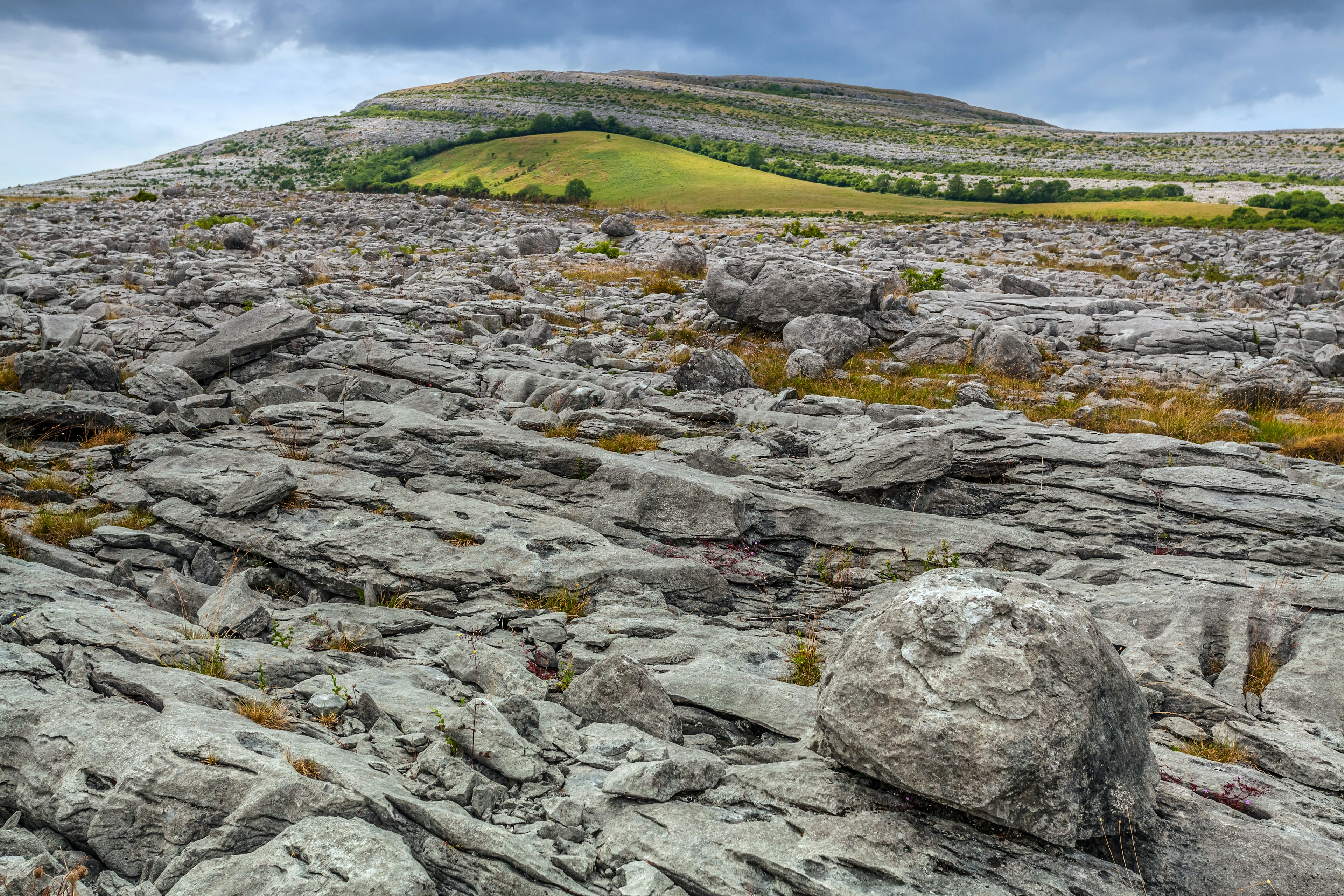 The karst rock formations at the Burren, County Clare, Ireland