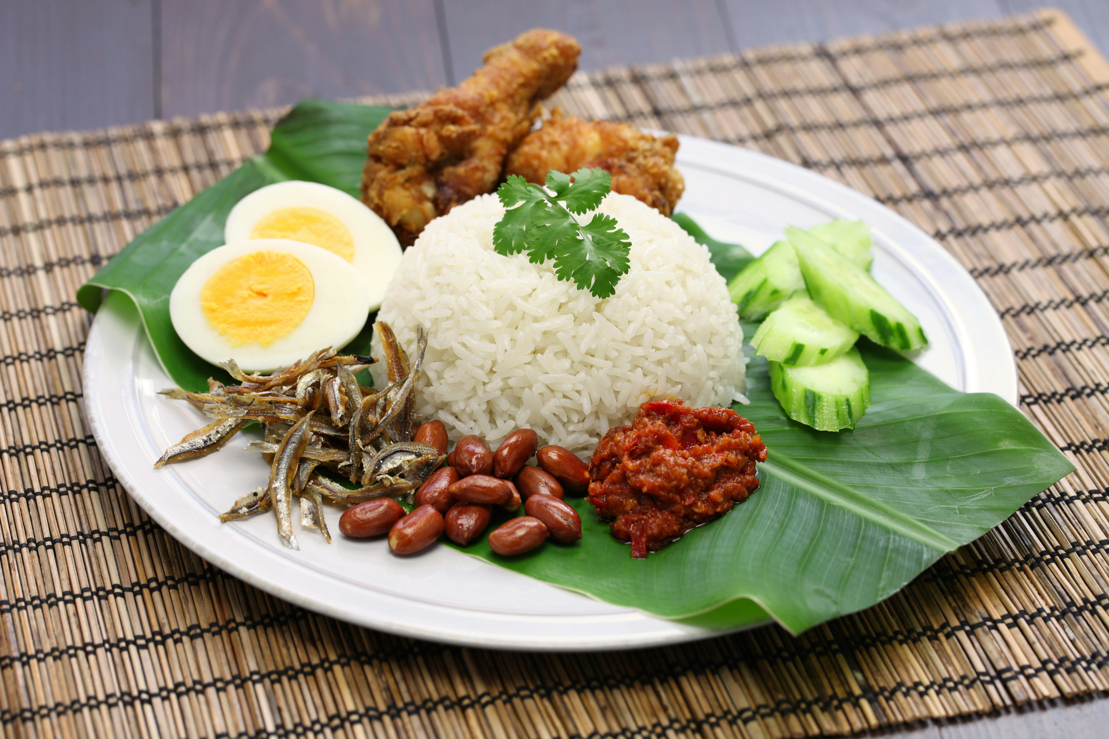 Nasi lemak is a typical Malaysian breakfast