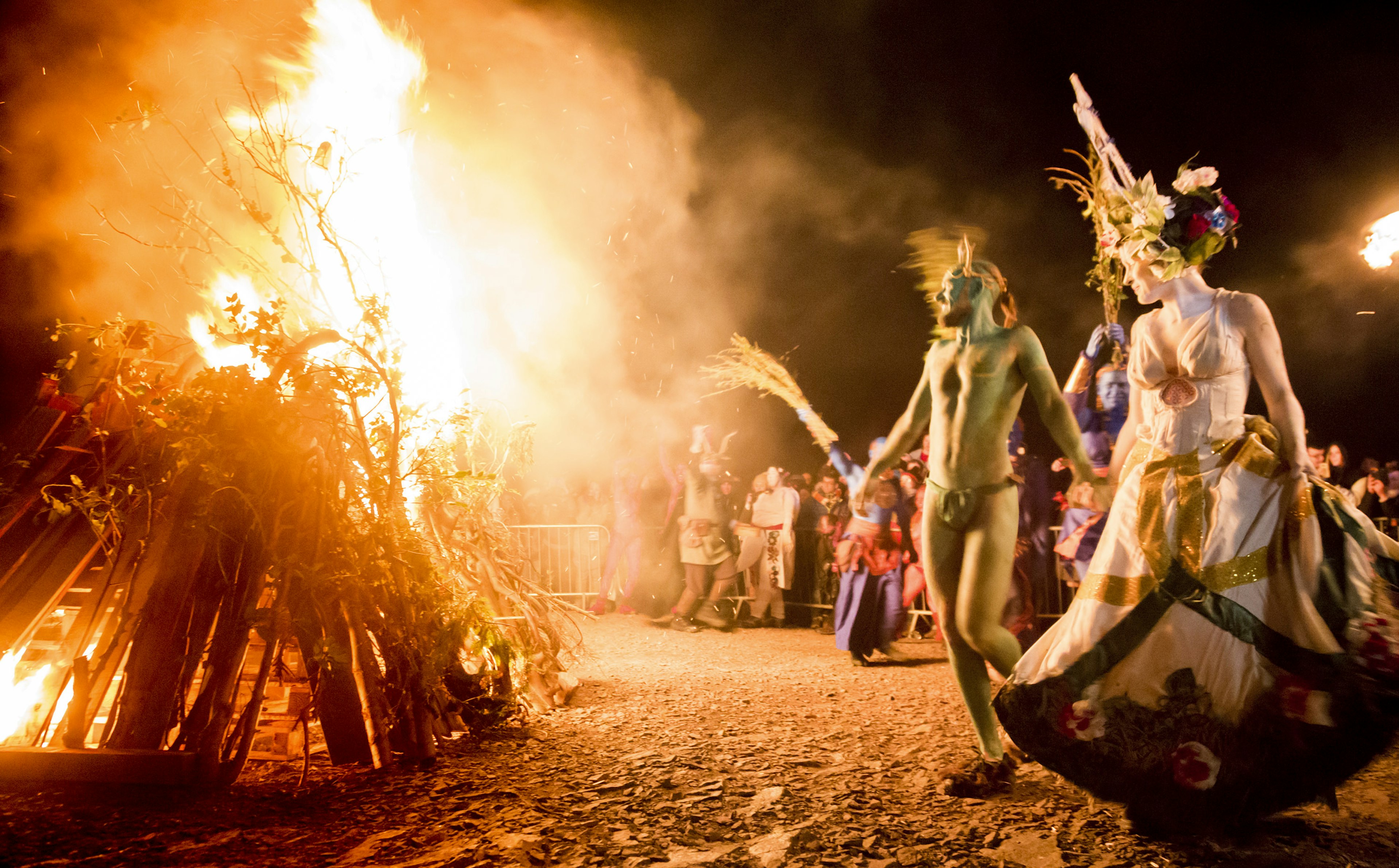 May Queen and Green Man at the Beltane Fire Festival