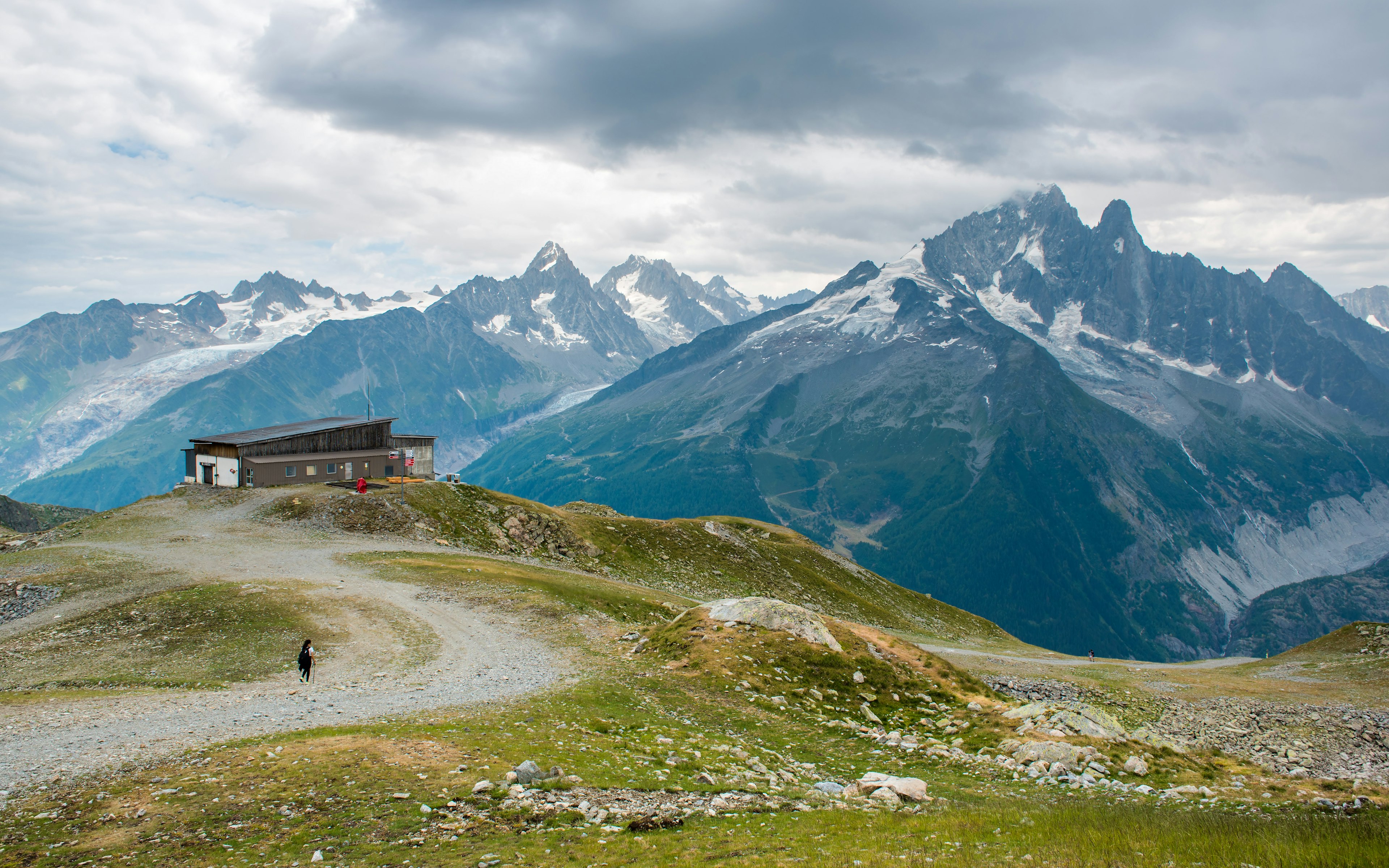 A mountain range stretching off into the distance