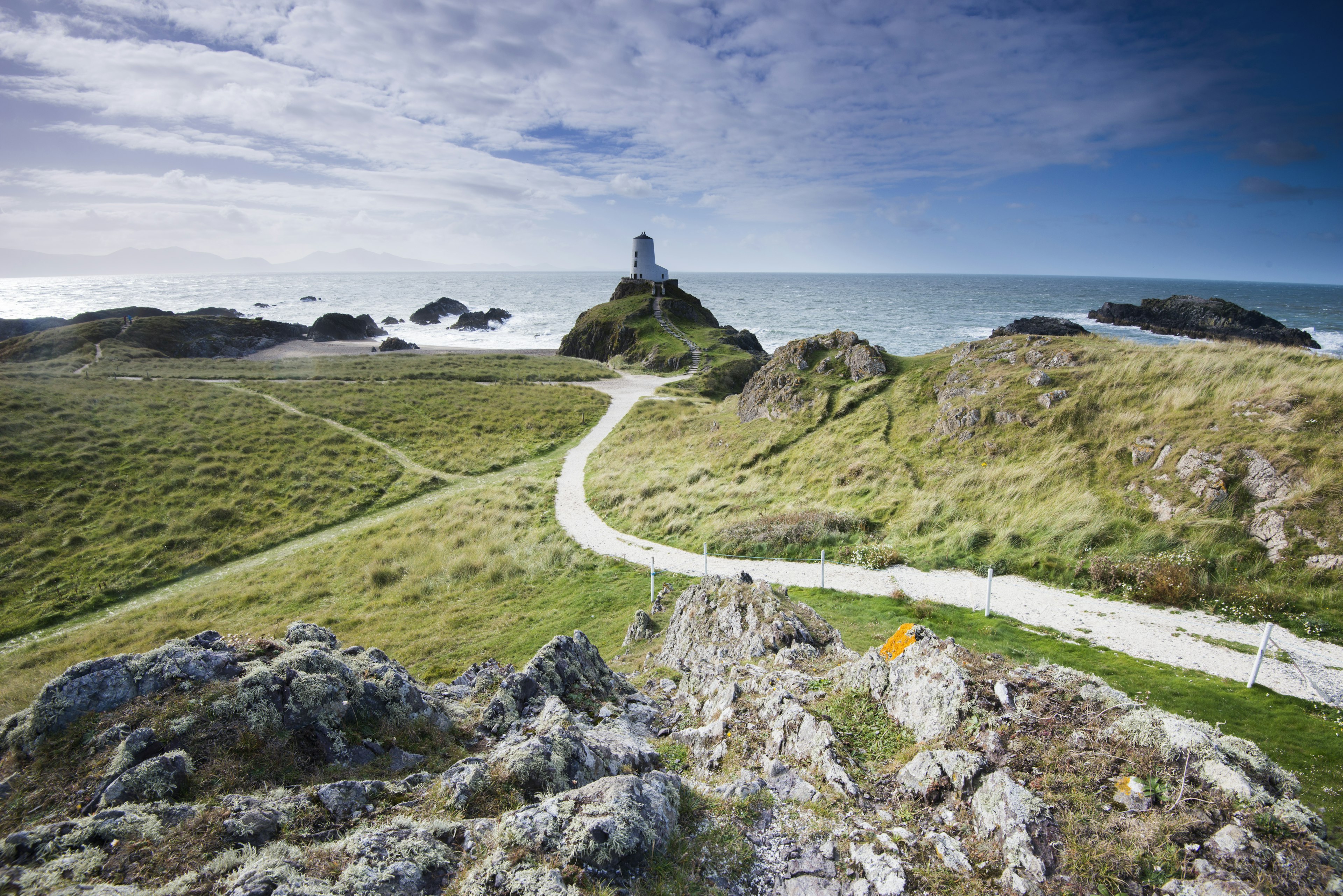 Llanddwyn Lighthouse and path