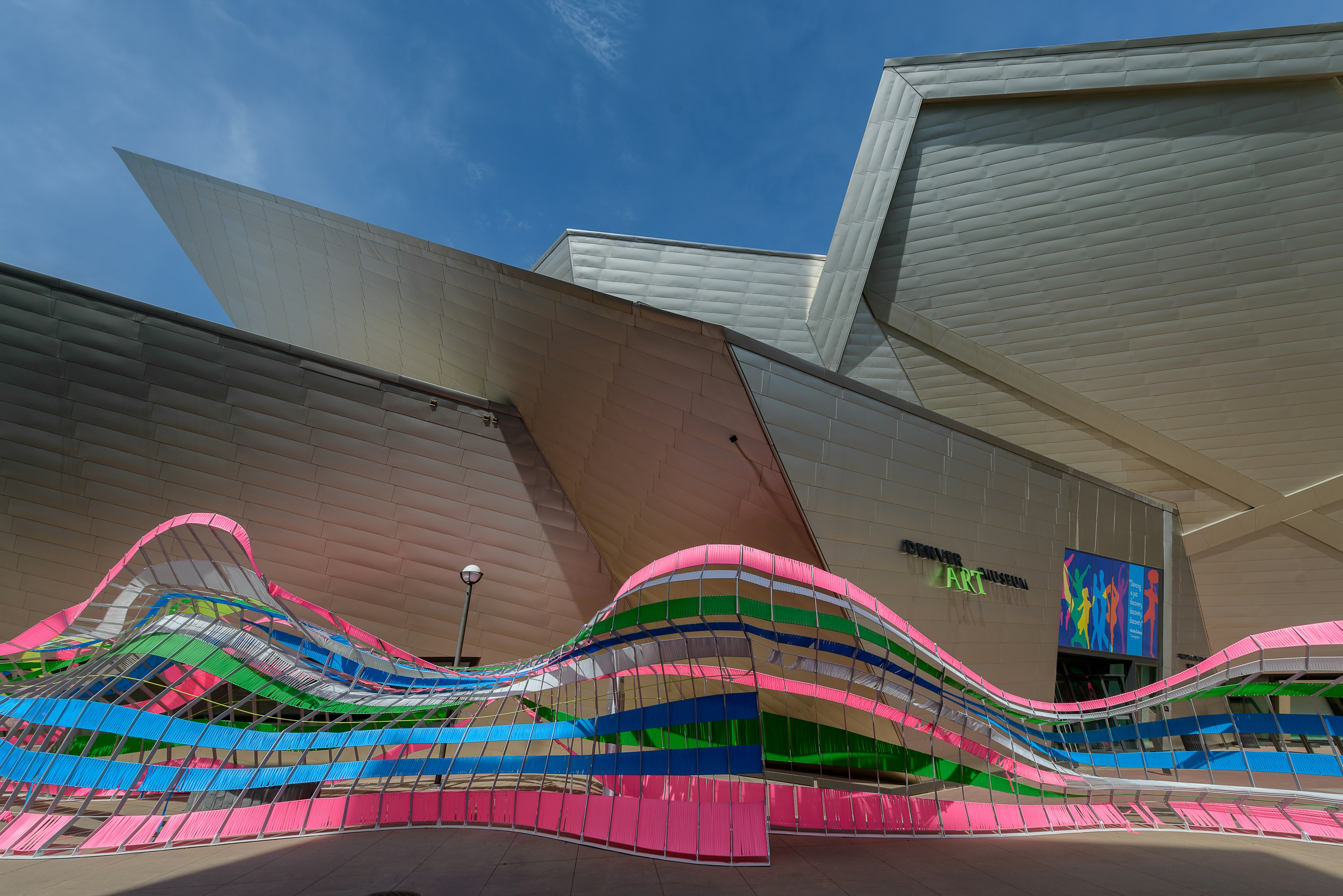 Futuristic frontage of the Denver Art Museum