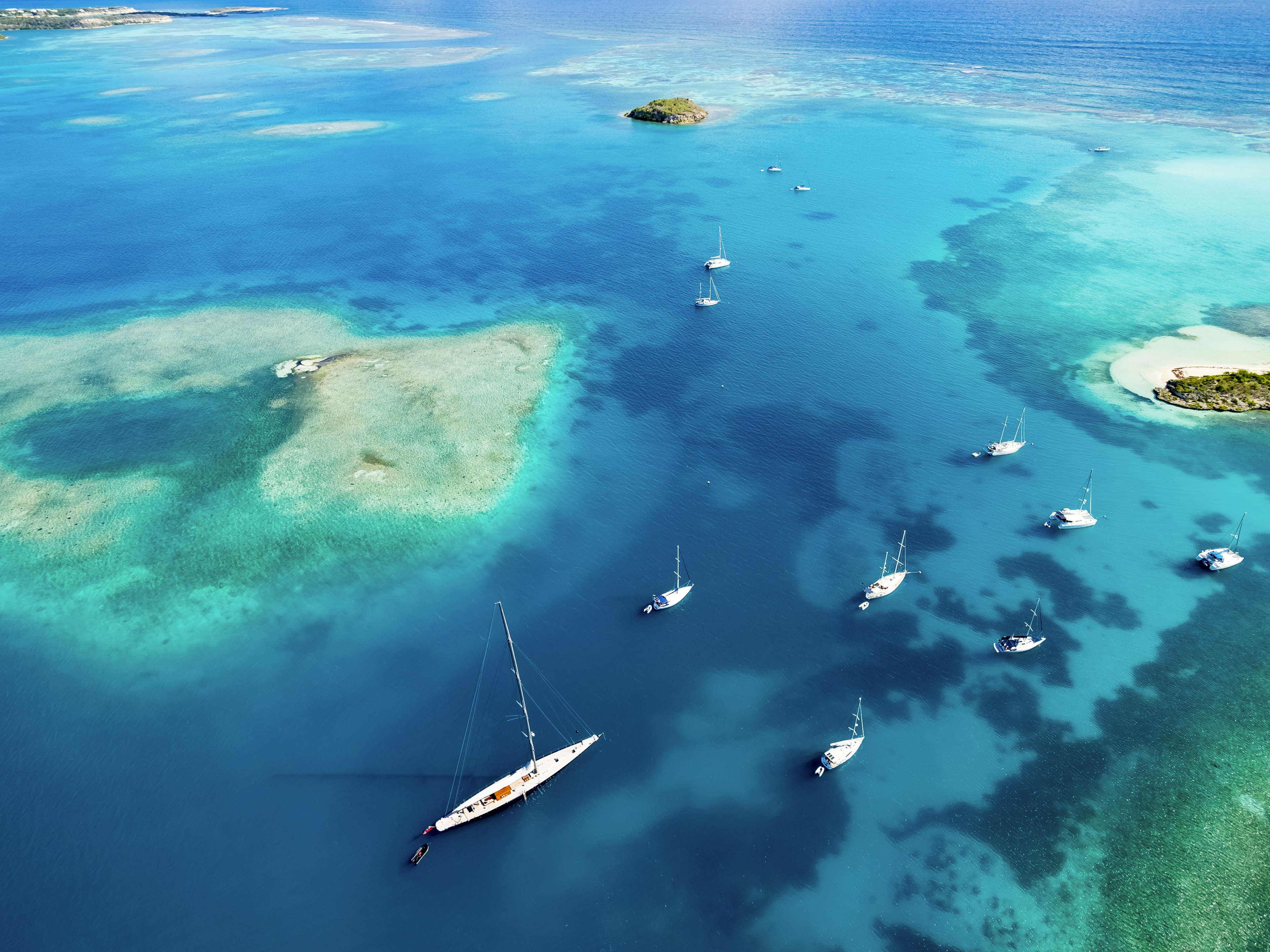 An aerial view of Antigua and Barbuda