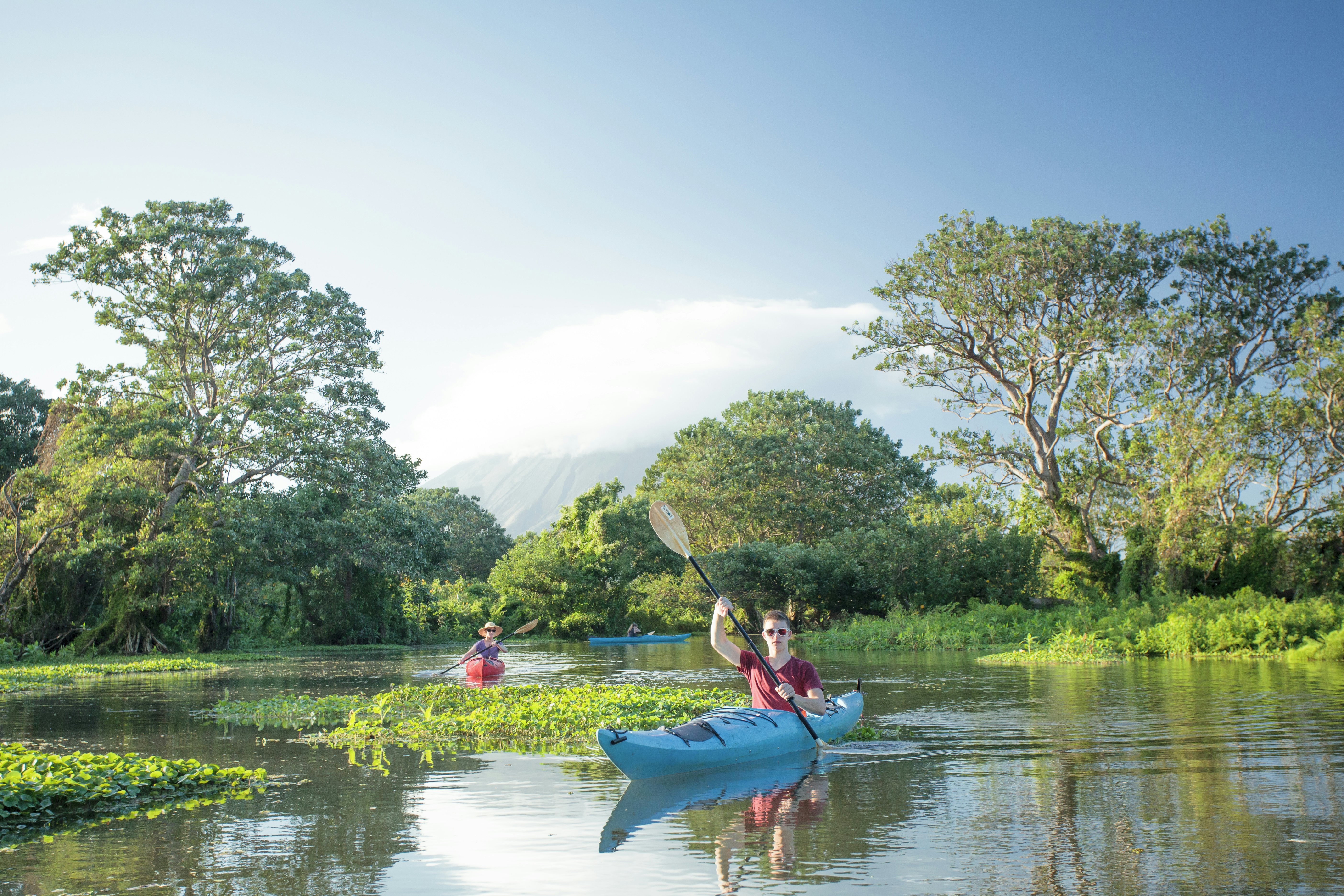 Tourists kayaking on Lake Nicaragua