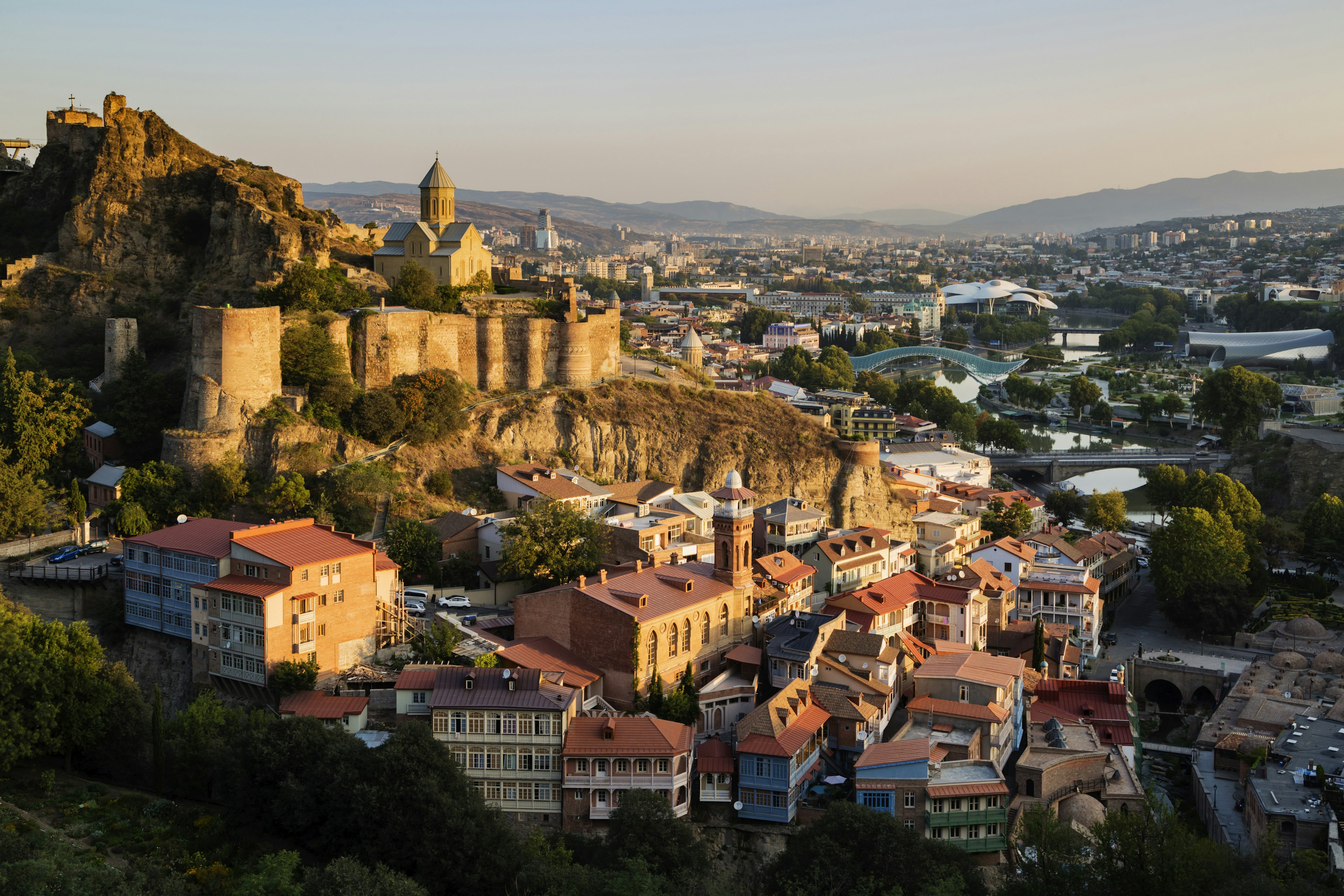 Scenic view of Narilka fortress, Tbilisi, Georgia