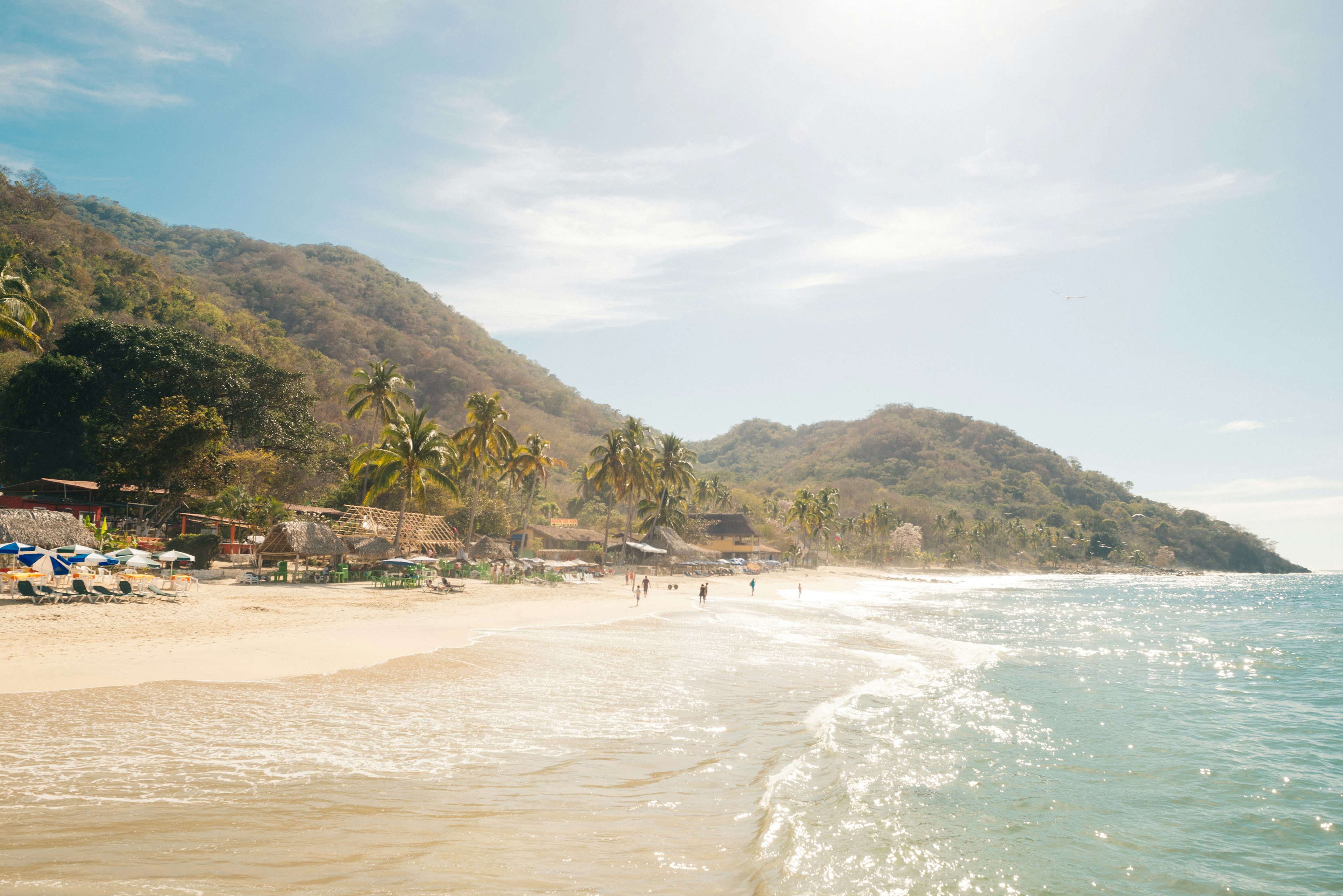 Beautiful Las Animas beach landscape in Mexico on spring day