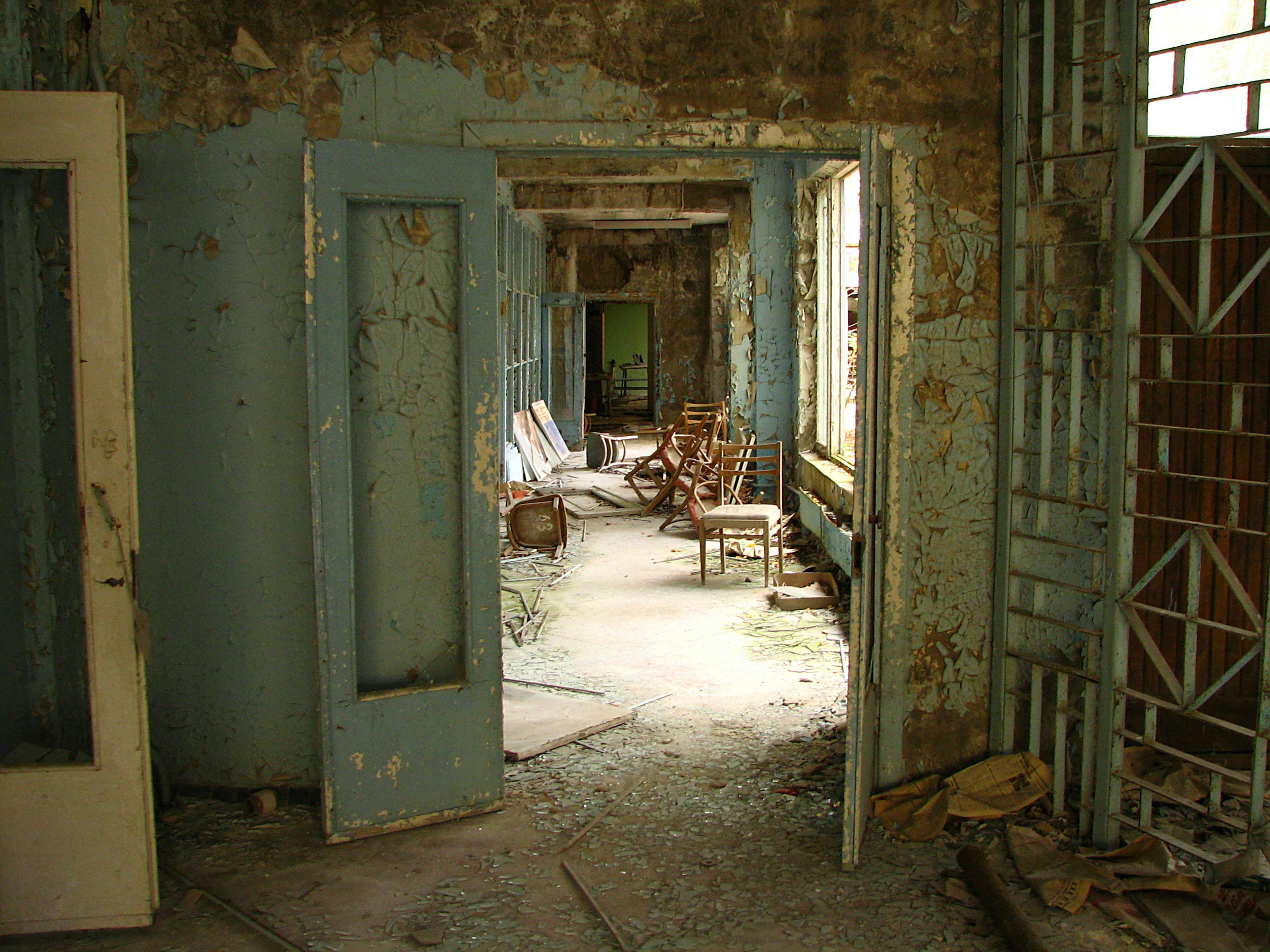 The remains of a building at the Chernobyl nuclear