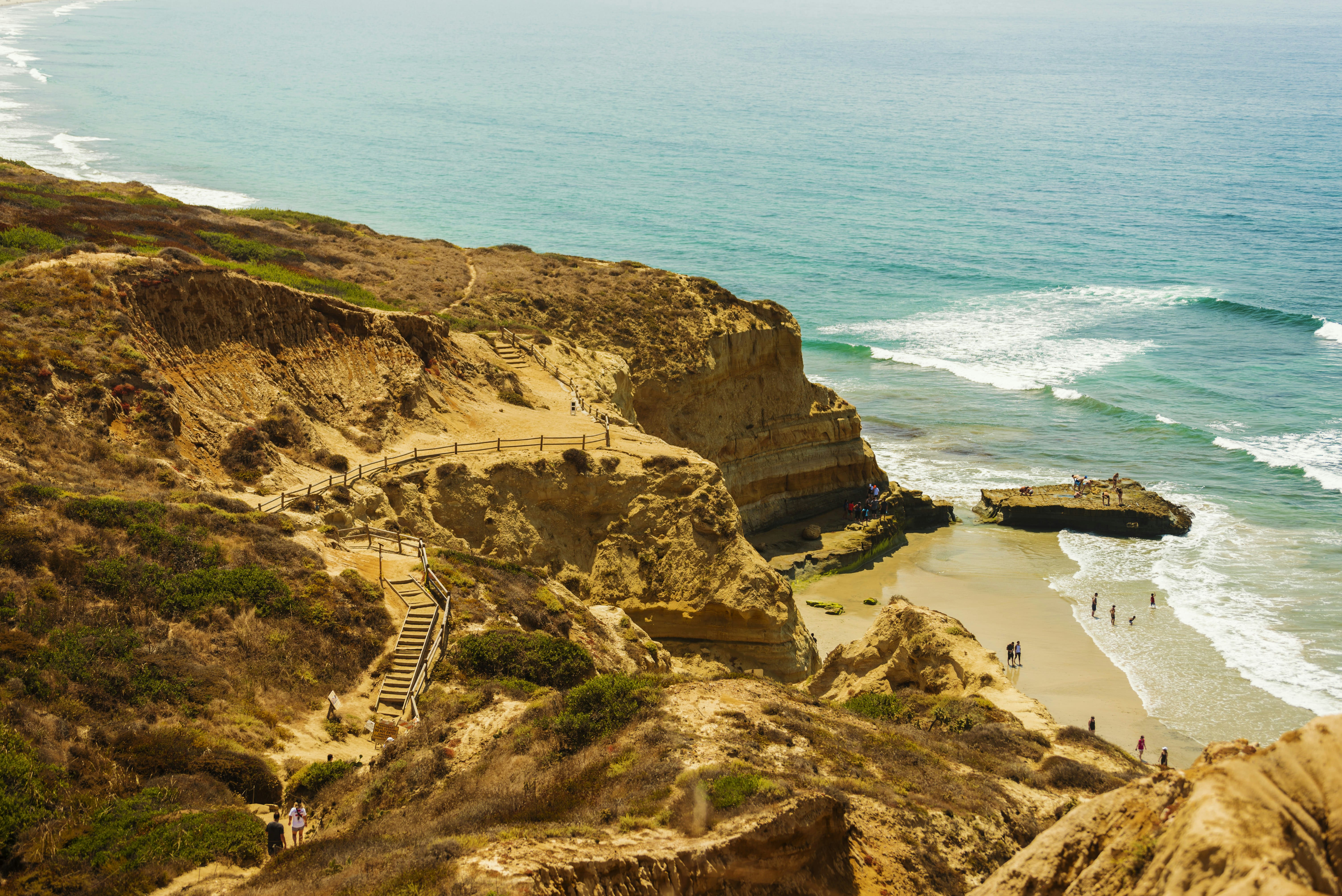 Torrey Pines State Reserve with stairs leading down to Black's Beach.