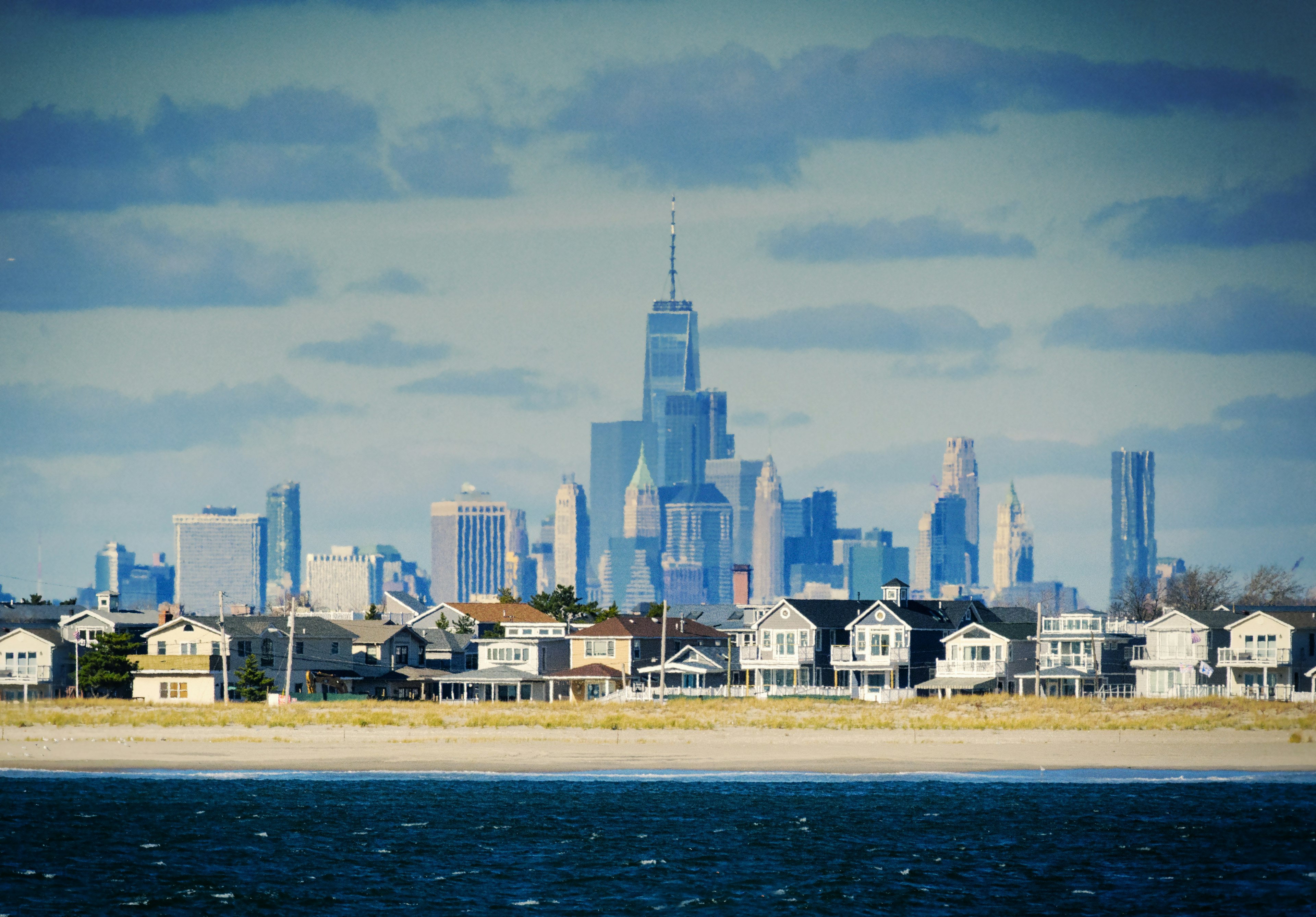 Freedom Tower and NYC Skyline from Rockaway Beach