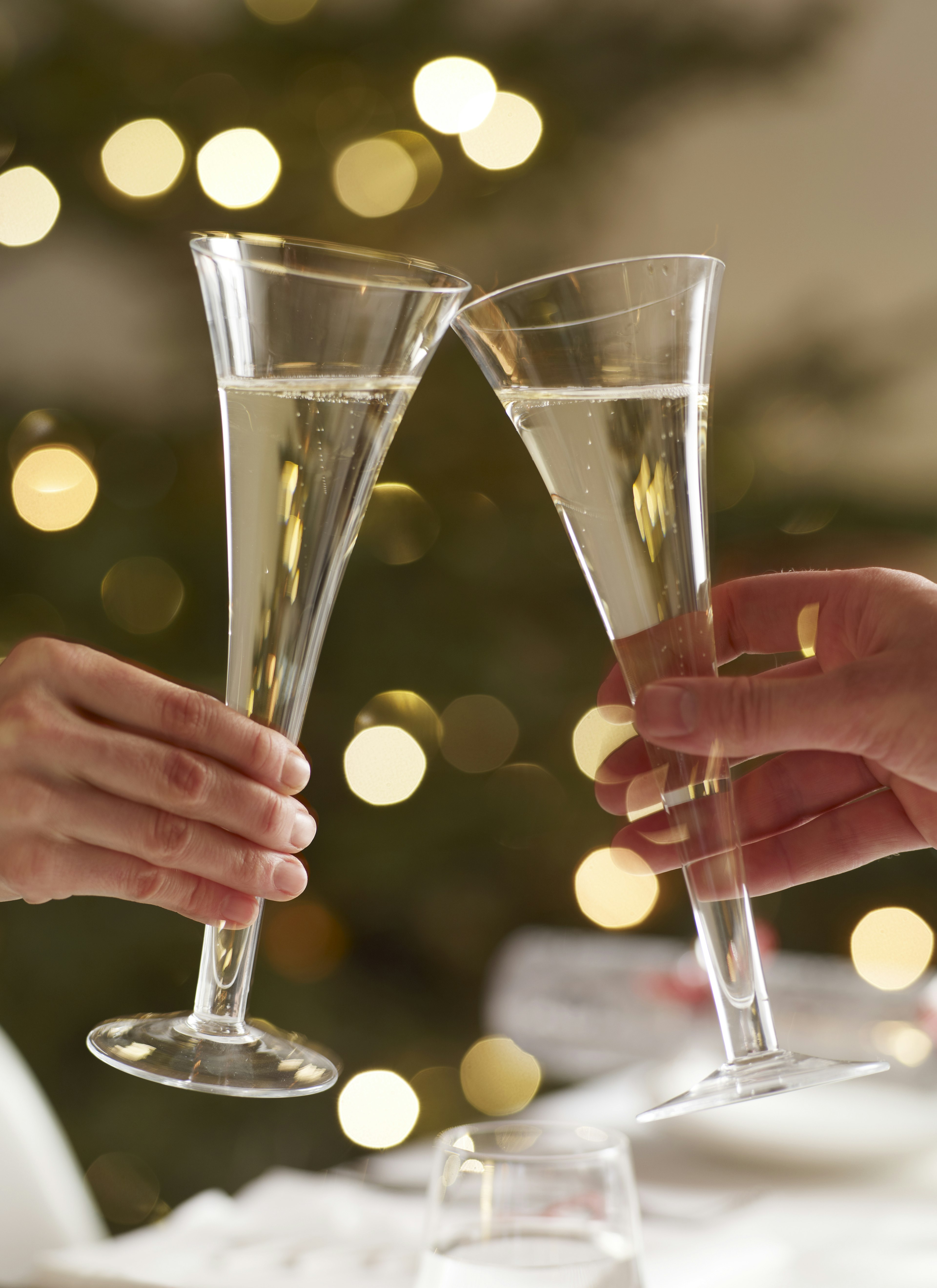 Couple toasting with champagne glasses