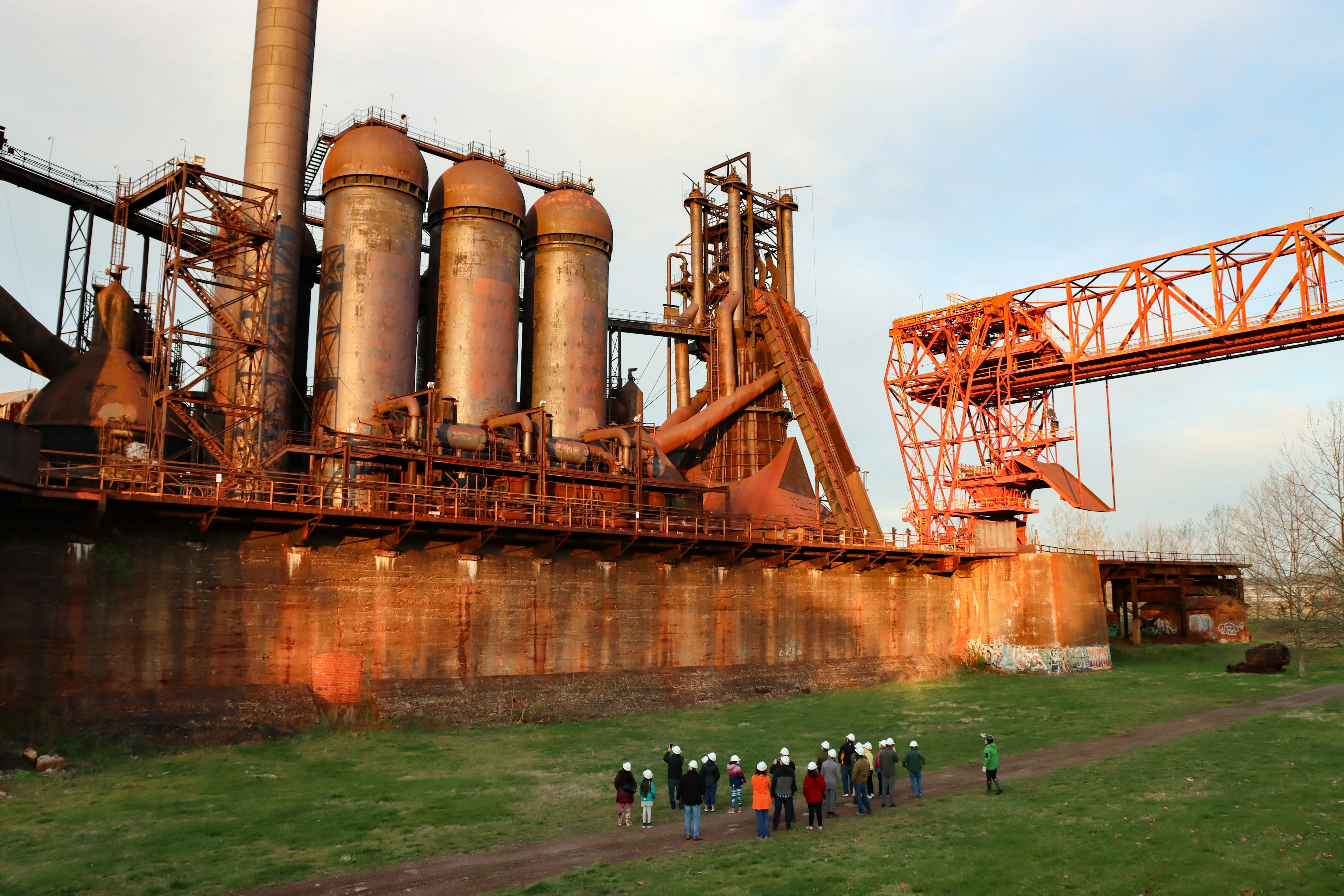 The Carrie Blast Furnaces, part of a decommissioned steel mill, offer a sense of the scale of the heavy industry that forged Pittsburgh – and the USA. Rivers of Steel