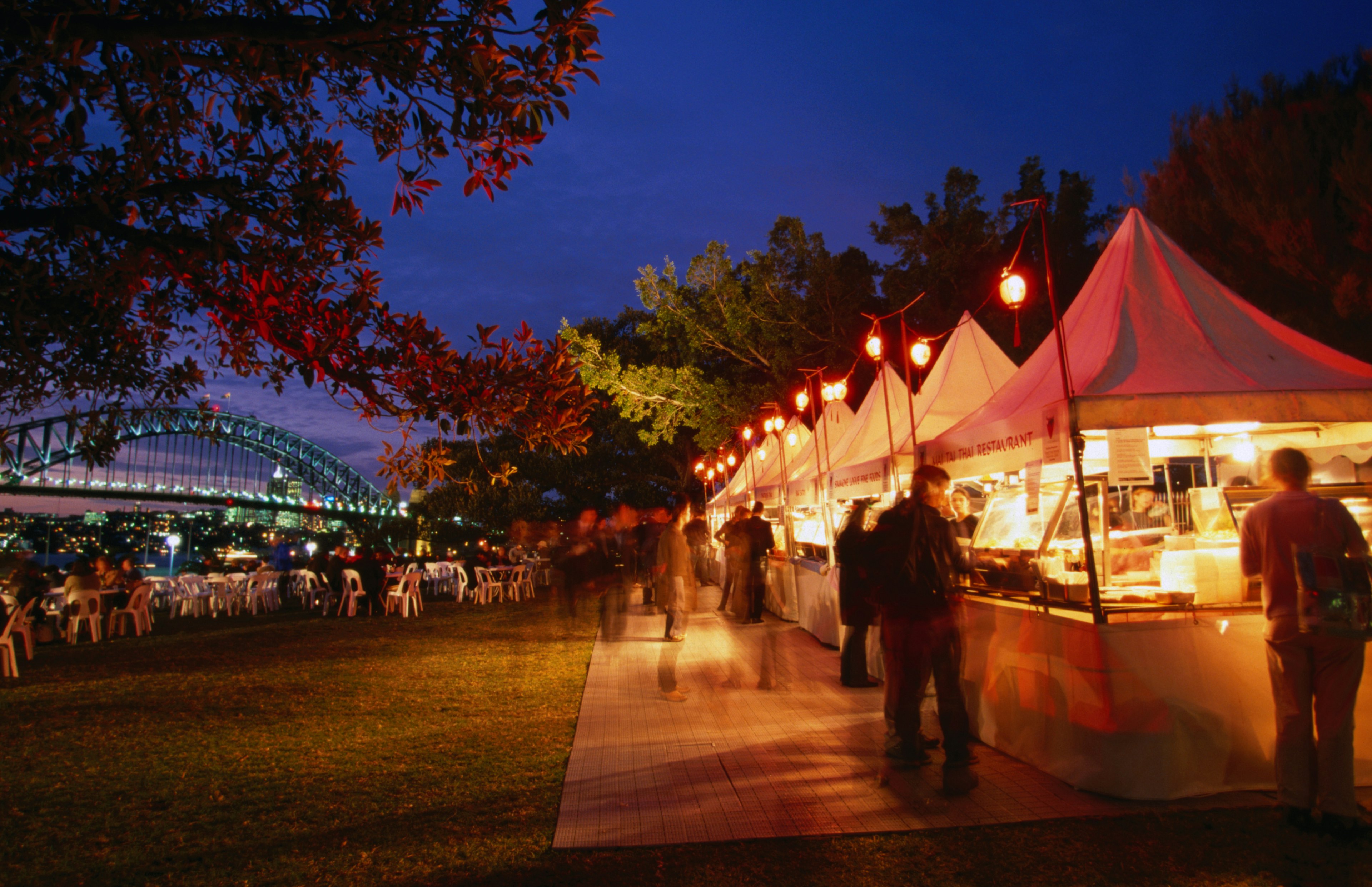 Stalls at the Sydney Morning Herald Qantas Good Food Month Festival