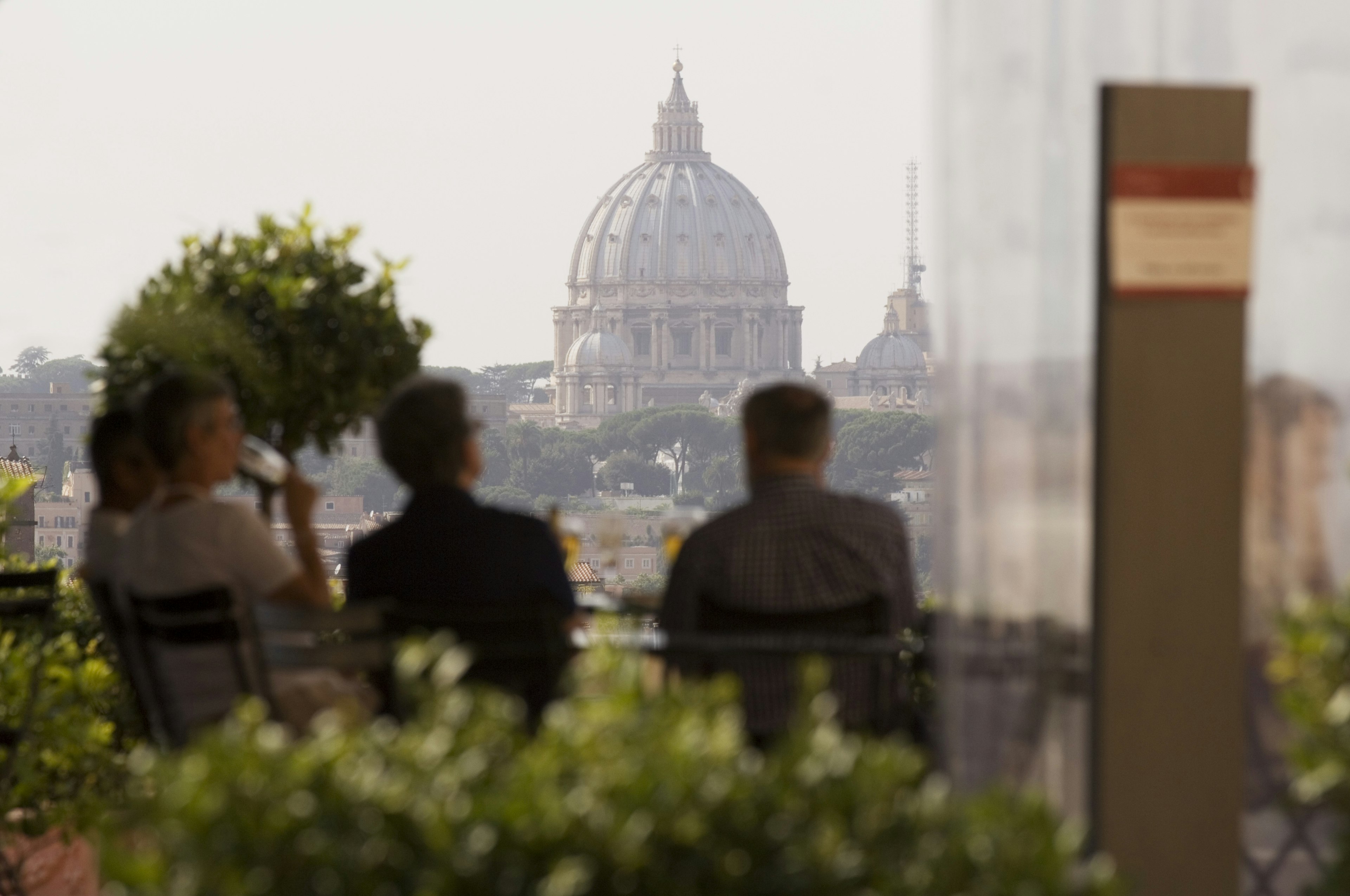 Cityscape from Caffe Capitolino in Capitoline Museum, near Piazza del Campidoglio.