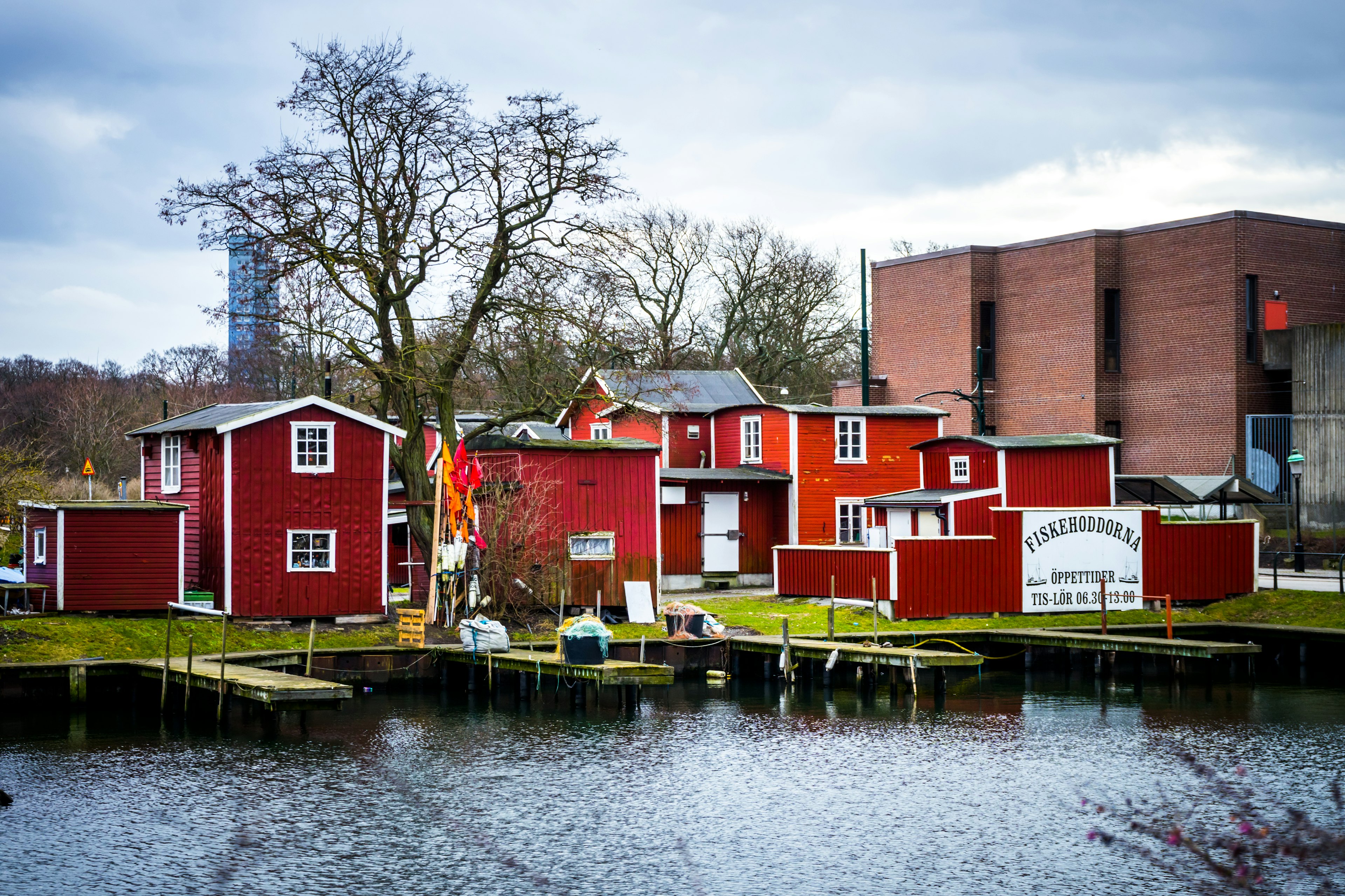 Fiskehoddorna in Malmö is the largest marketplace for fishermen and fishmongers in the Skåne region