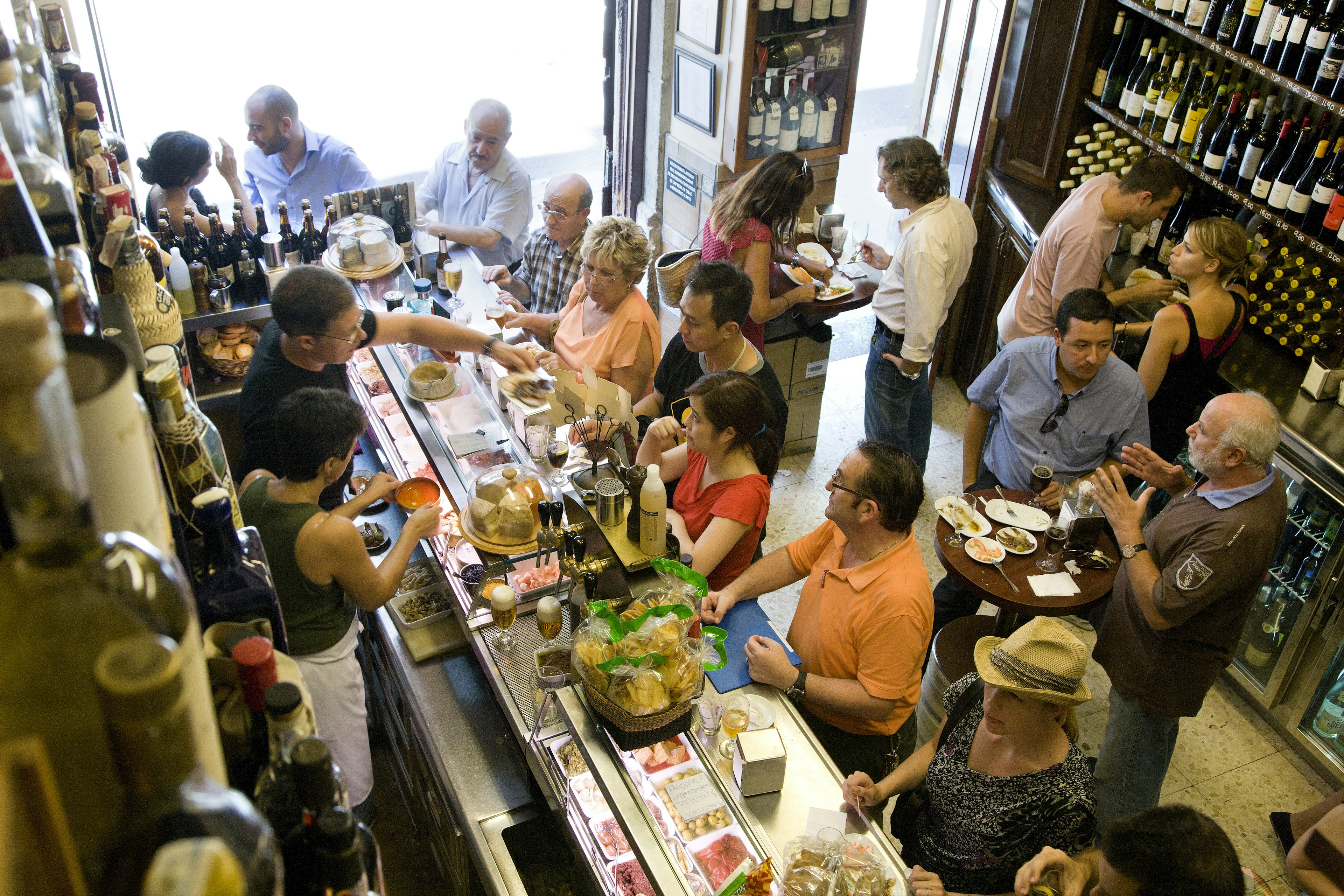 People at Quimet i Quimet tapas bar, Barri Gotic