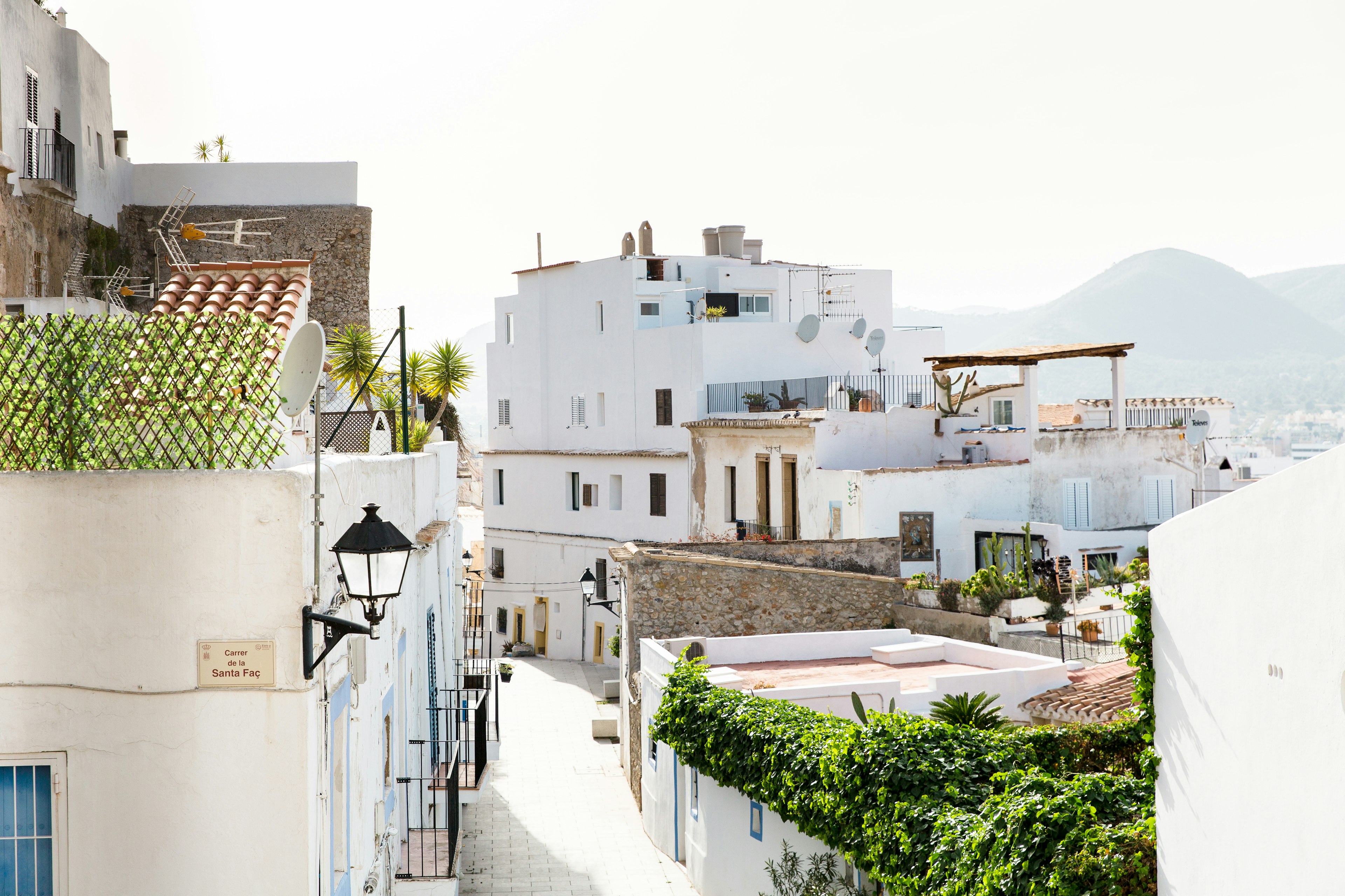 The narrow streets and distinctive white apartments of Dalt Villa