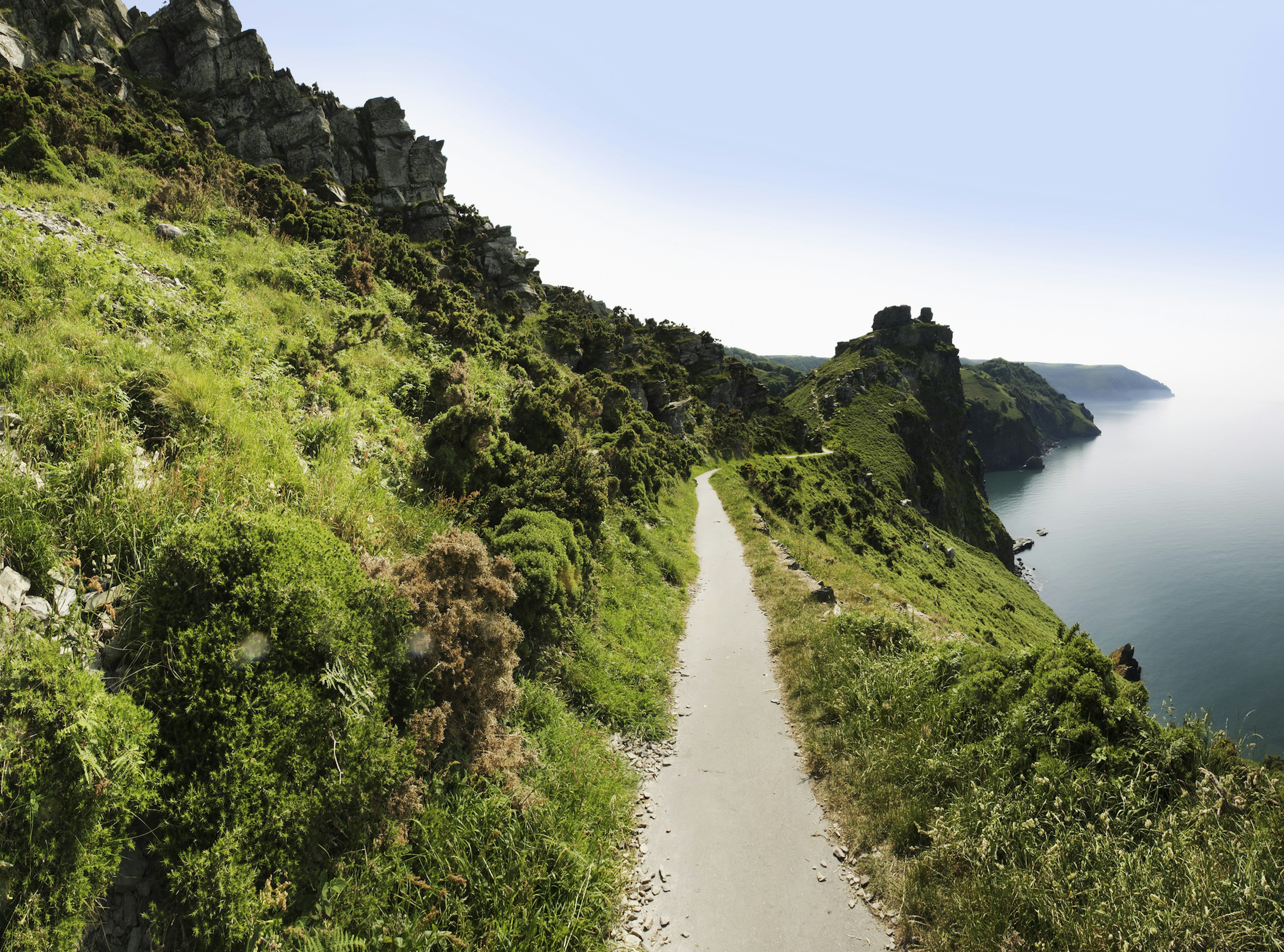 The coastal path to Lynmouth along the coast of the Valley of the Rocks