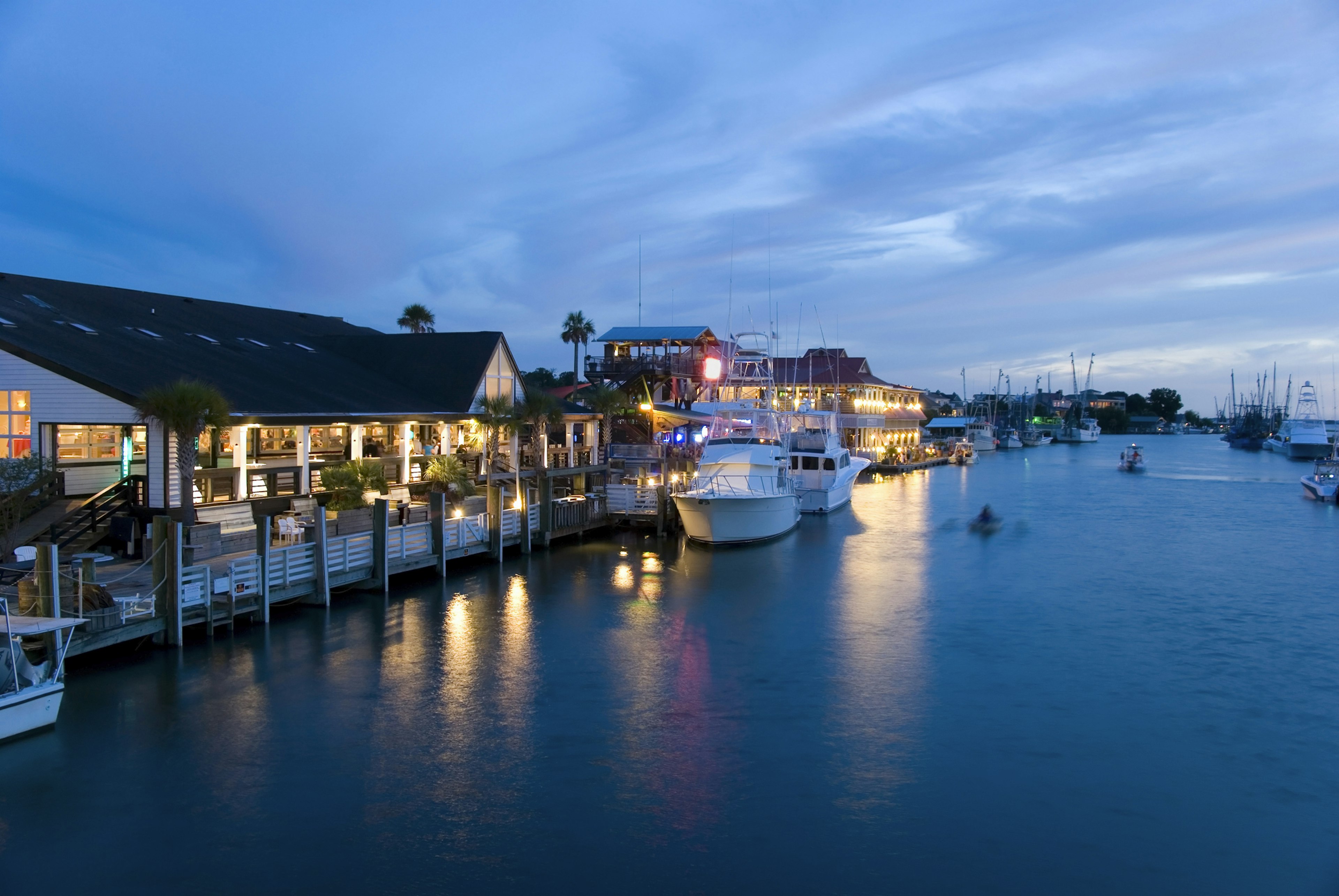 Marina at night