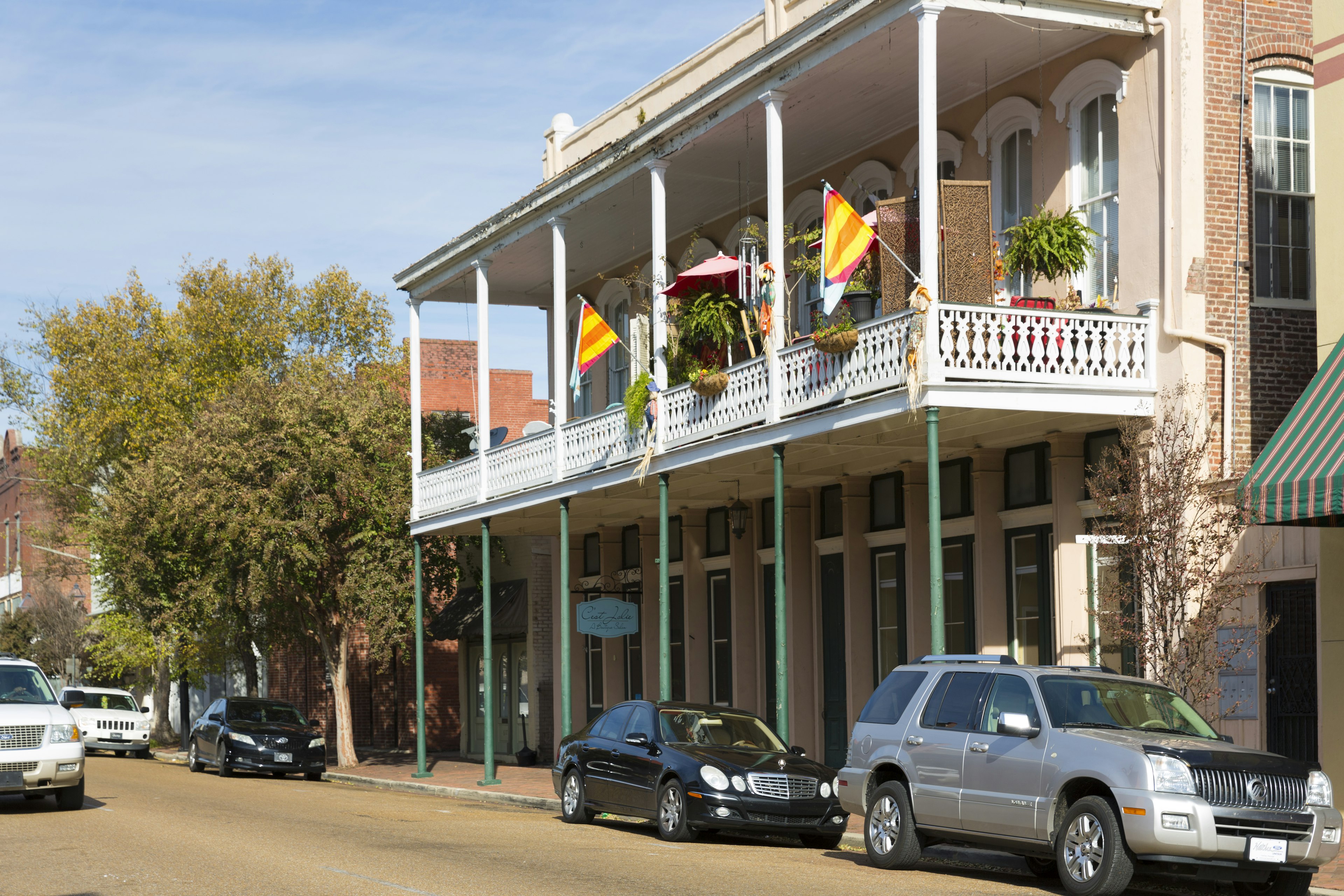 Shops in Main Street, Natchez, Mississippi, USA